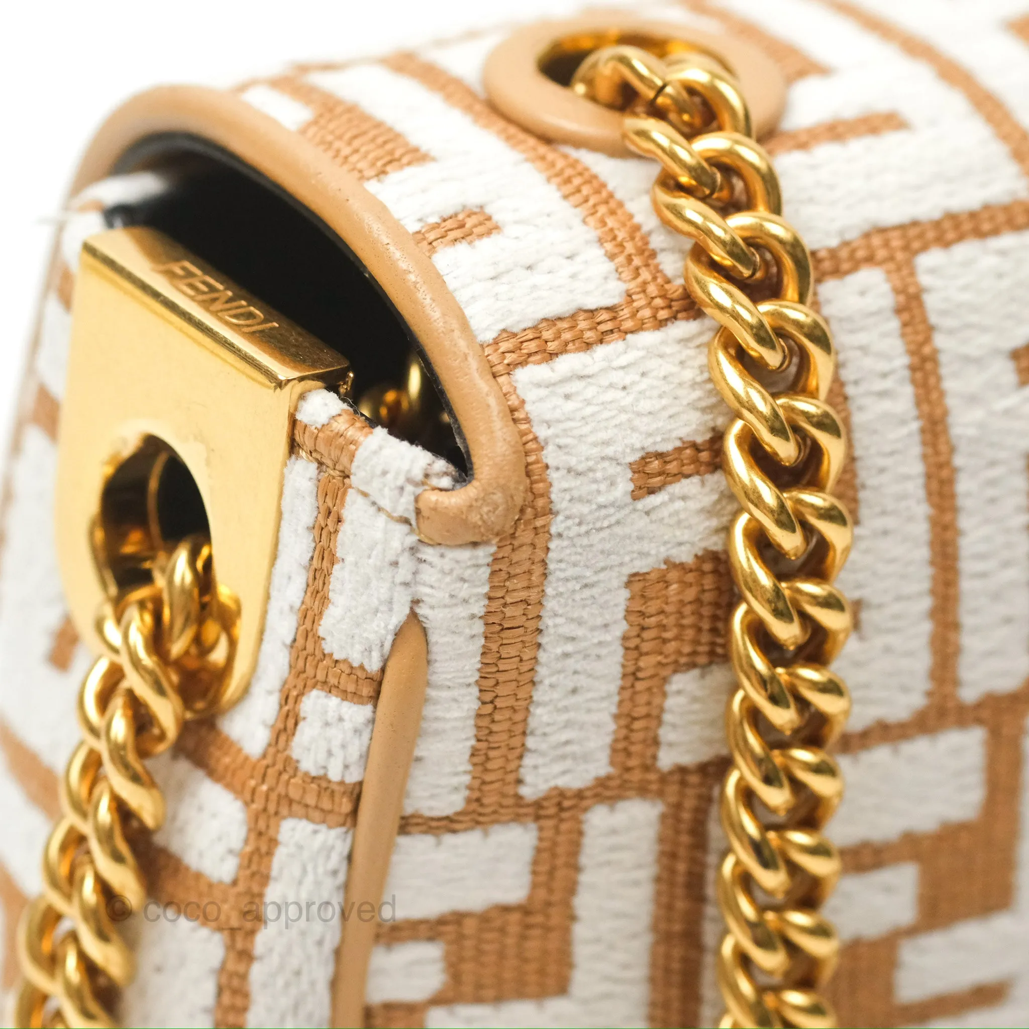 Fendi Baguette Chain Midi Bag Raffia