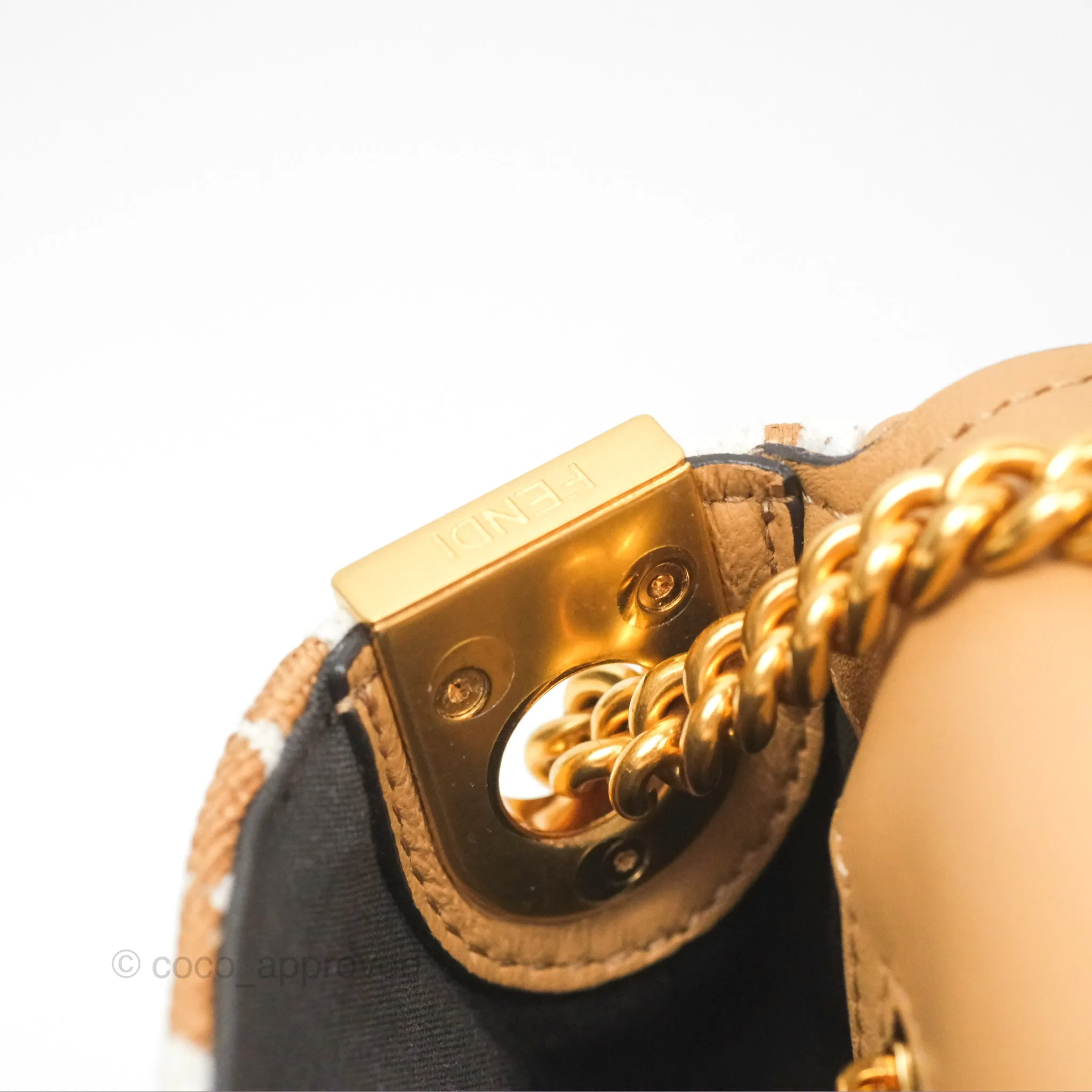 Fendi Baguette Chain Midi Bag Raffia