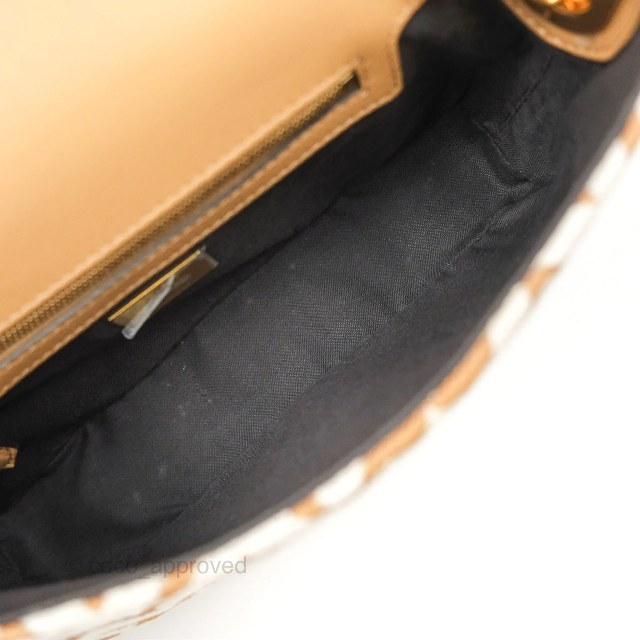 Fendi Baguette Chain Midi Bag Raffia