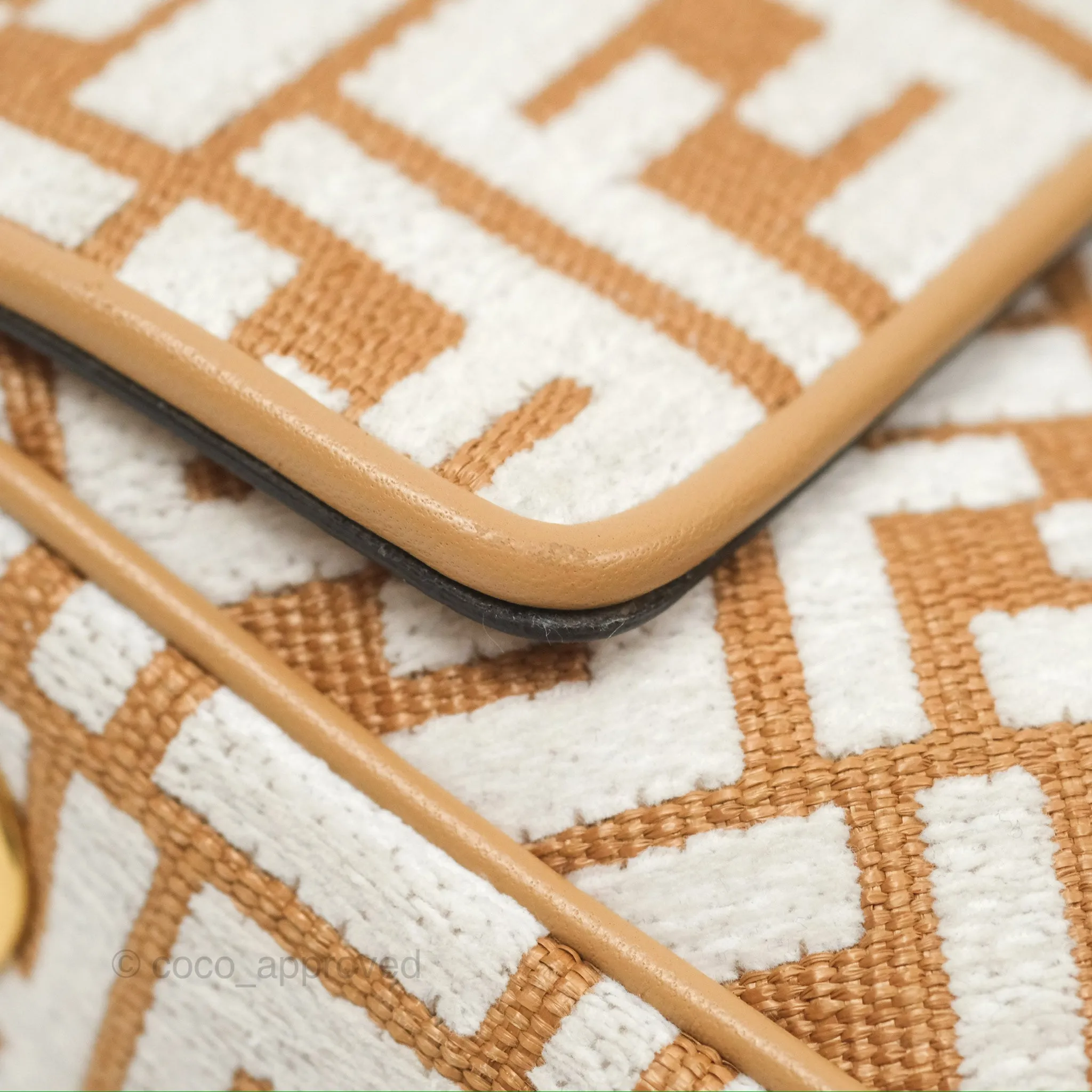 Fendi Baguette Chain Midi Bag Raffia