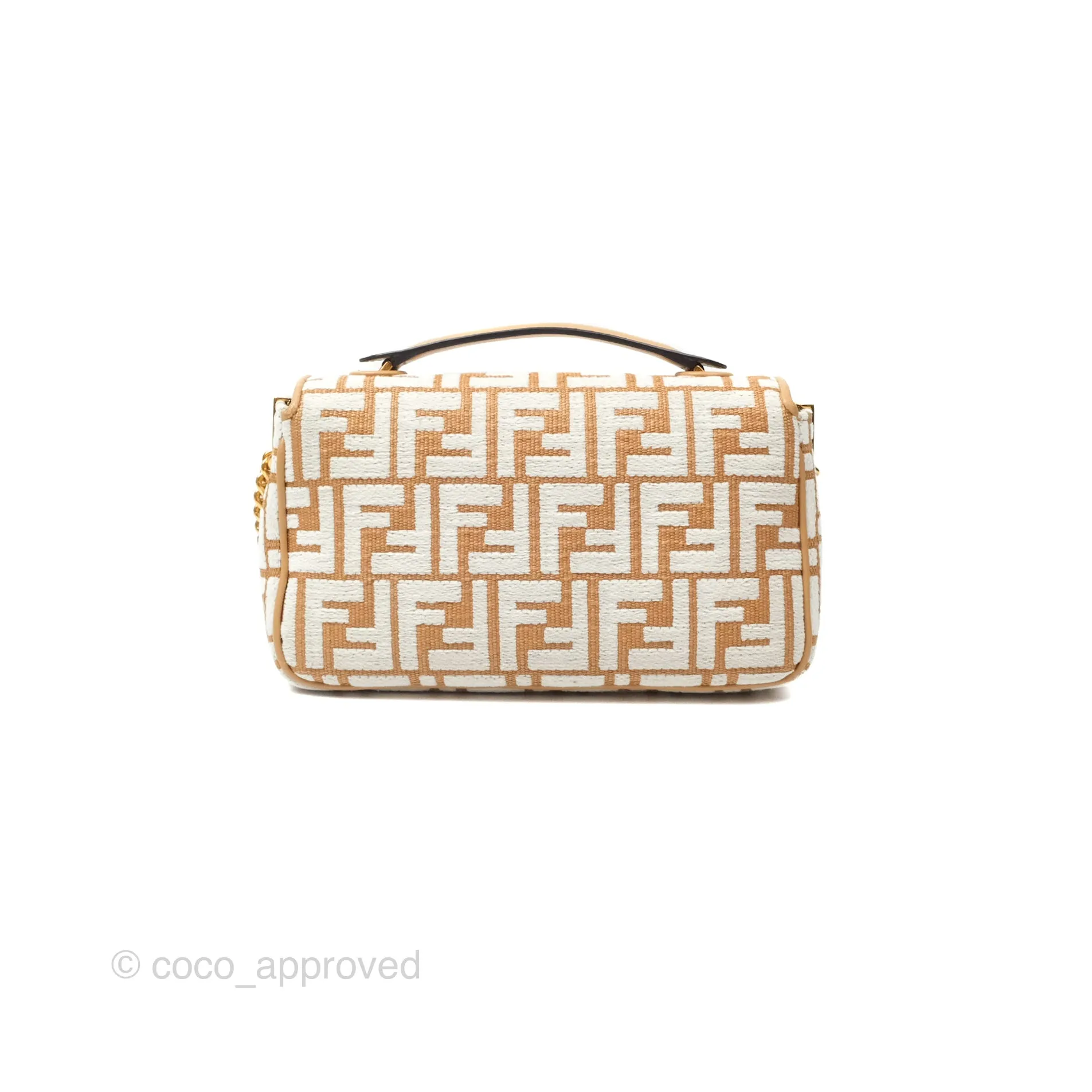 Fendi Baguette Chain Midi Bag Raffia