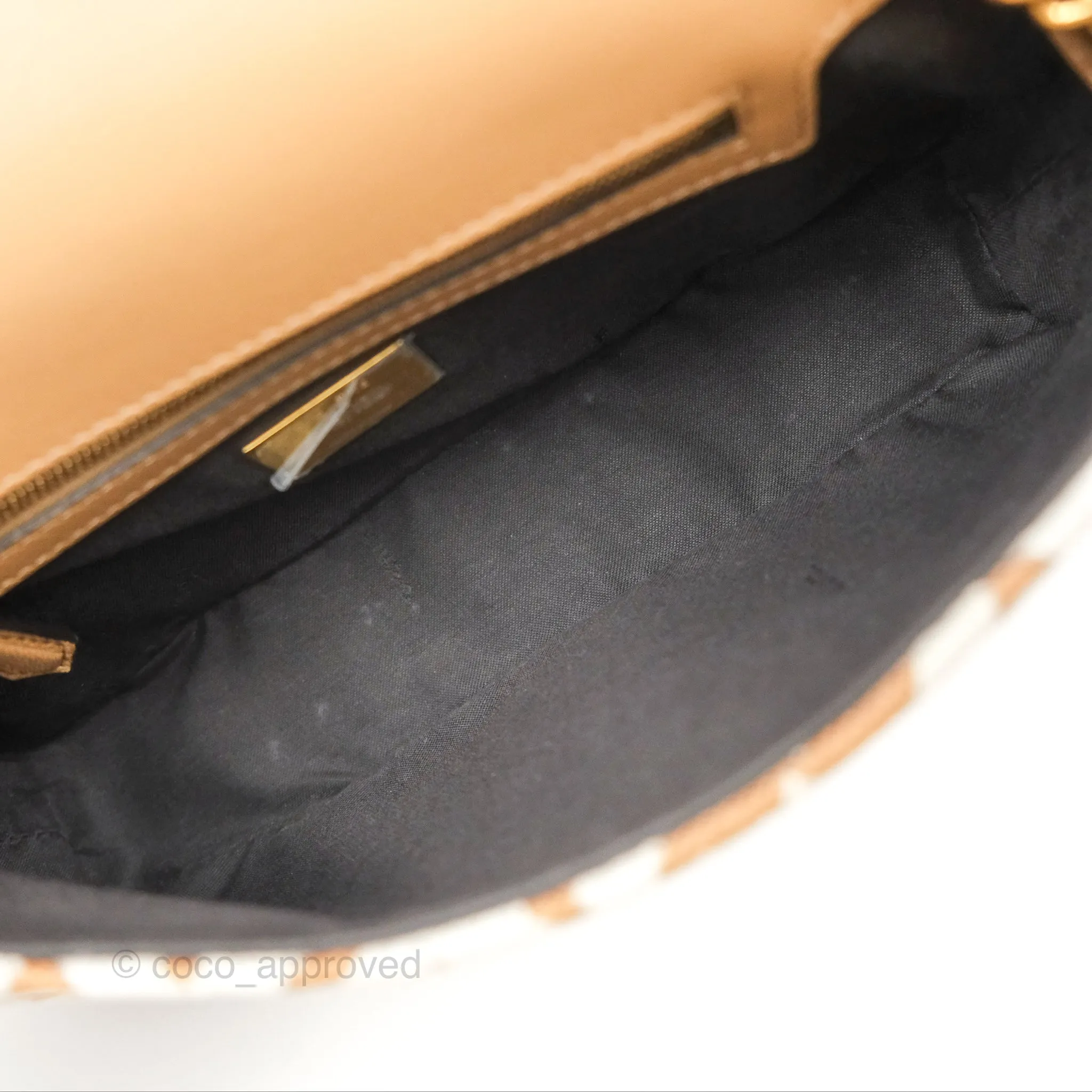 Fendi Baguette Chain Midi Bag Raffia
