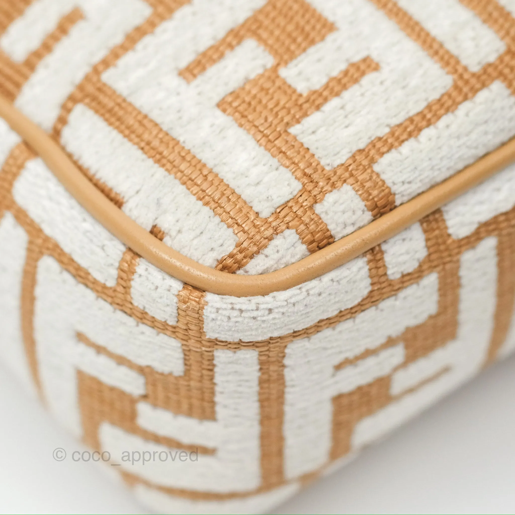 Fendi Baguette Chain Midi Bag Raffia
