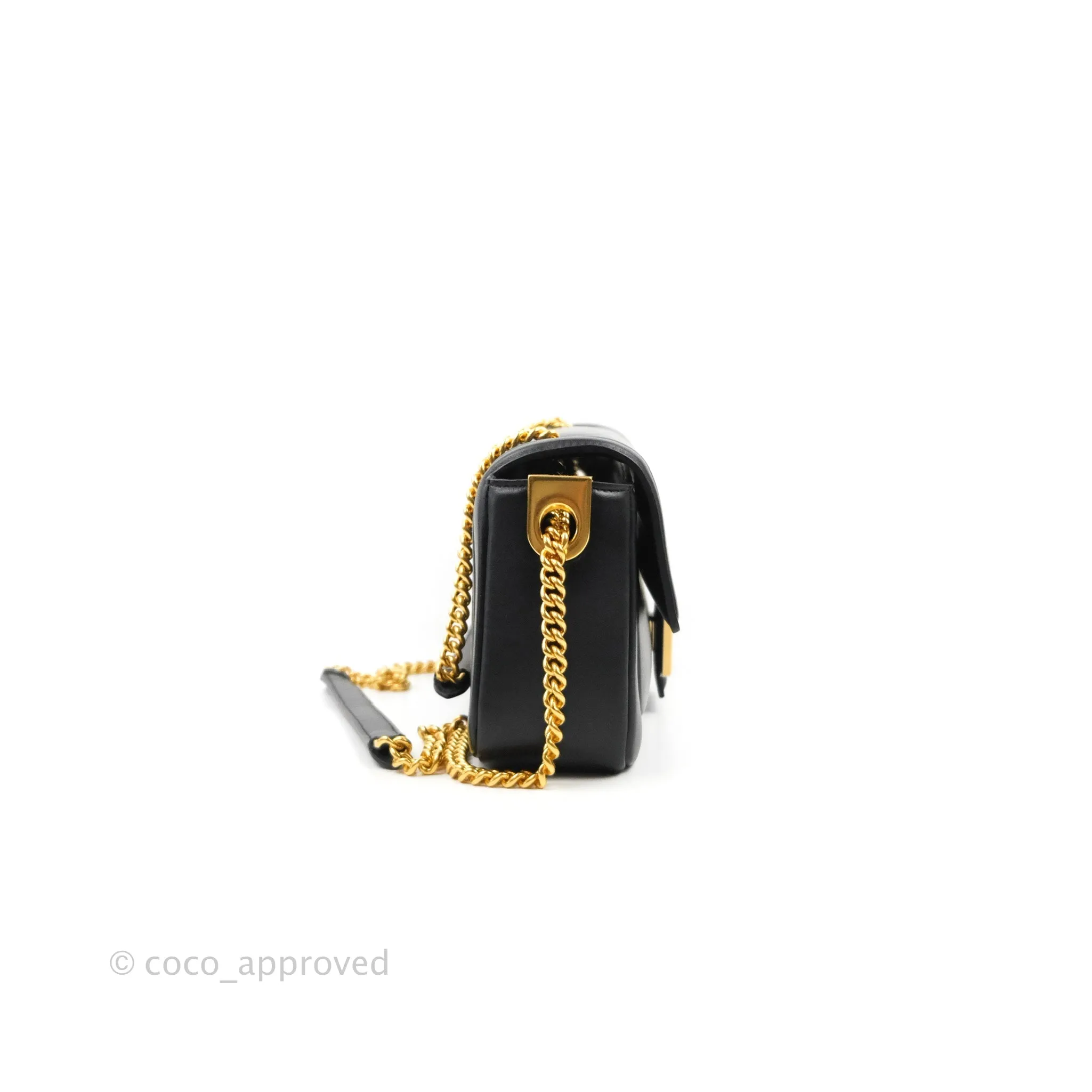 Fendi Baguette Chain Shoulder Bag in Black Nappa Leather