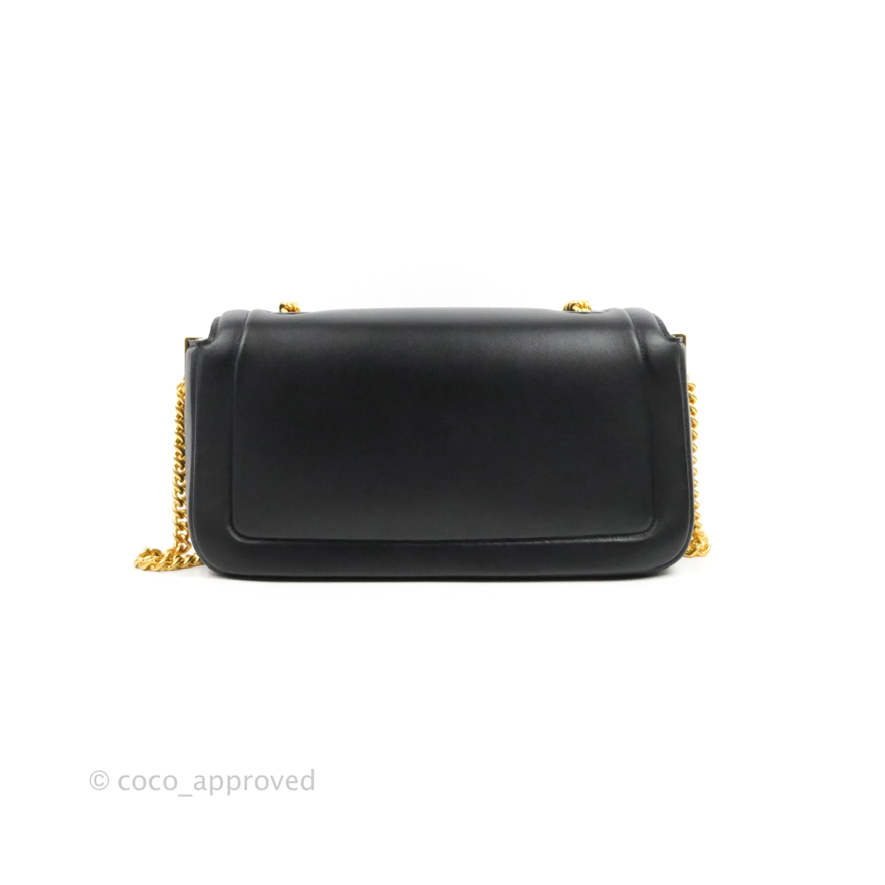 Fendi Baguette Chain Shoulder Bag in Black Nappa Leather