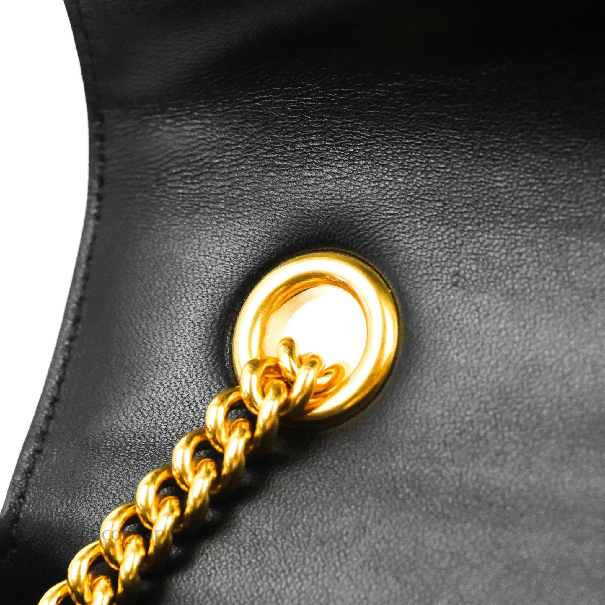 Fendi Baguette Chain Shoulder Bag in Black Nappa Leather