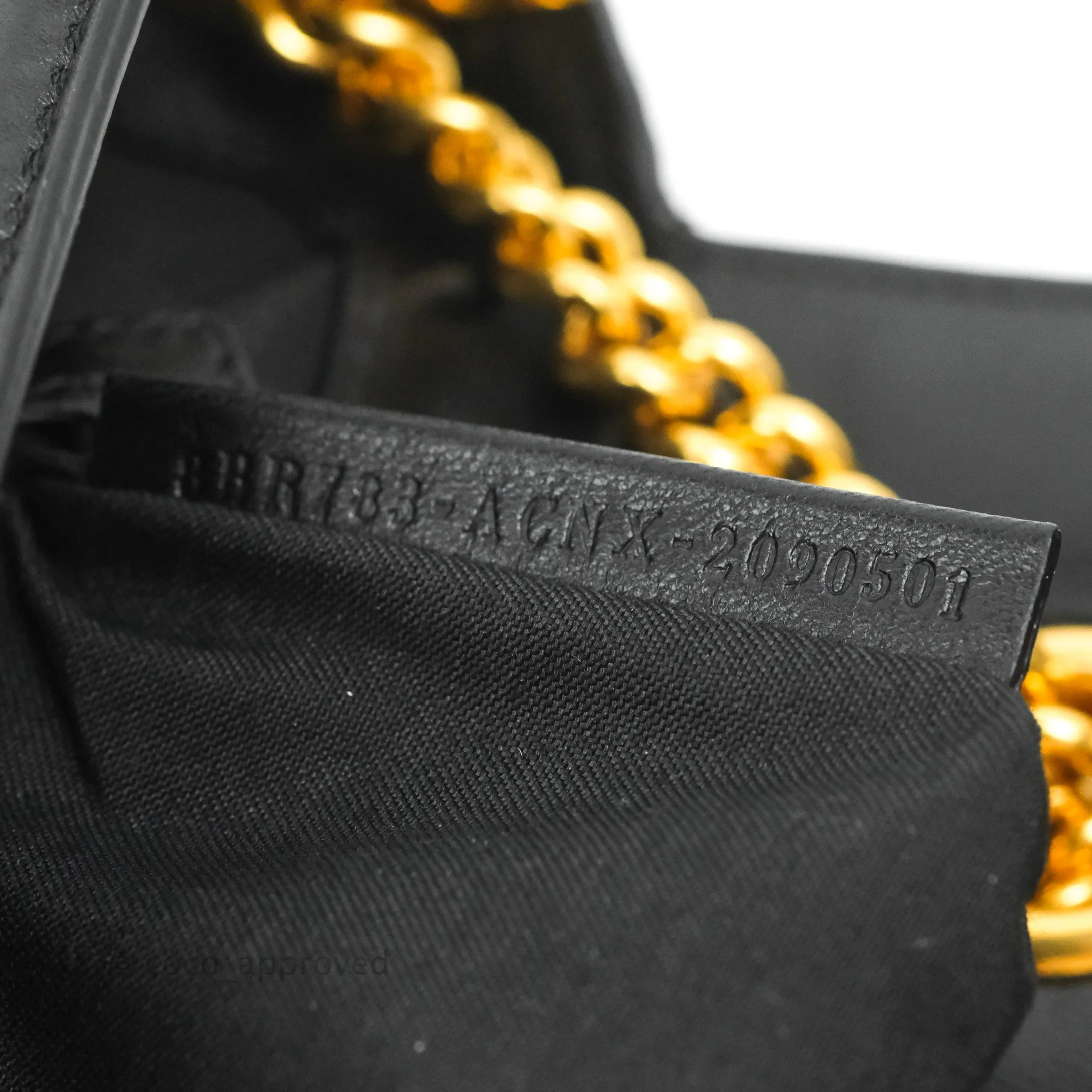 Fendi Baguette Chain Shoulder Bag in Black Nappa Leather