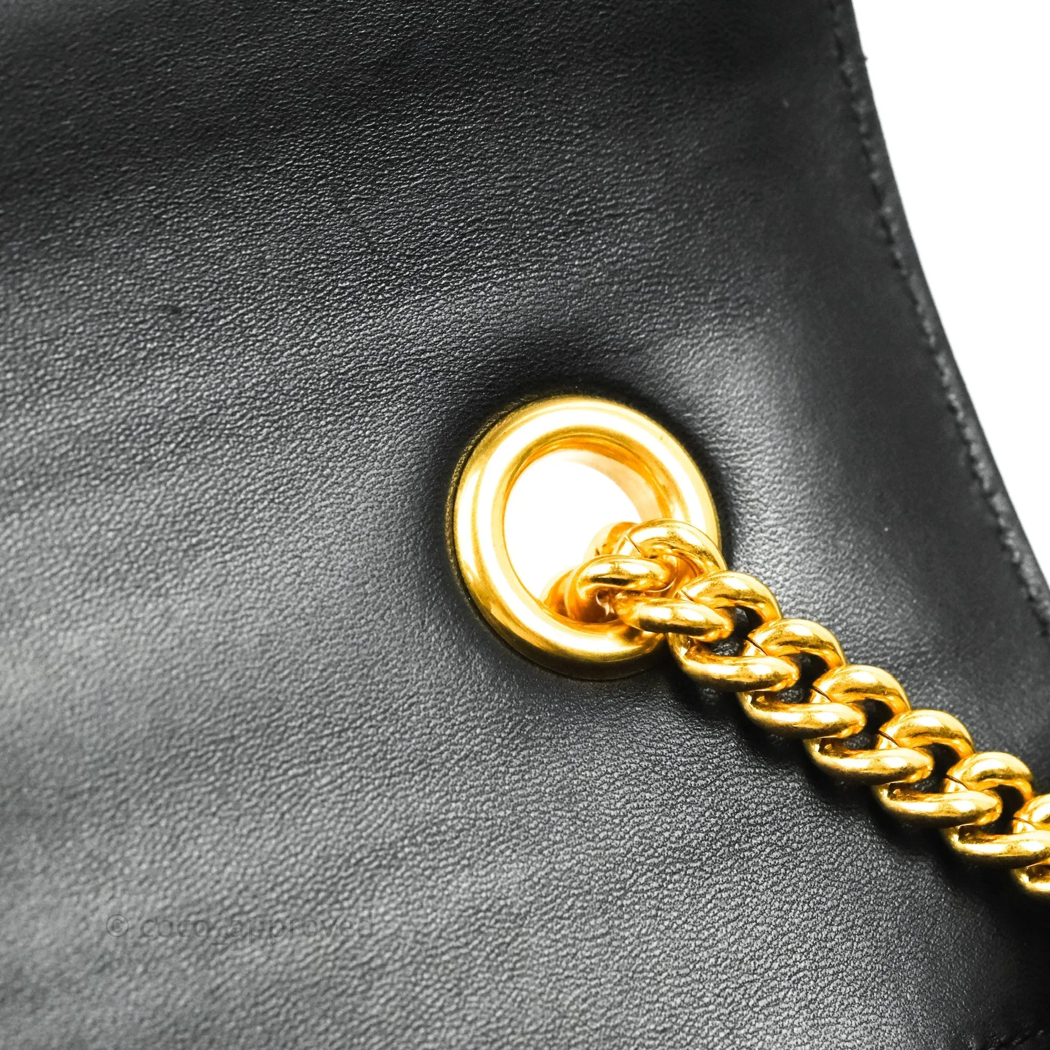 Fendi Baguette Chain Shoulder Bag in Black Nappa Leather