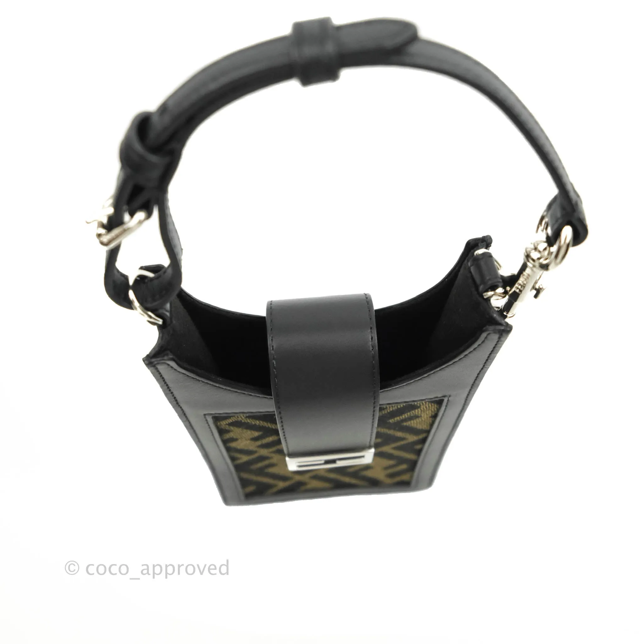 Fendi Baguette FF Brown Fabric Phone Bag