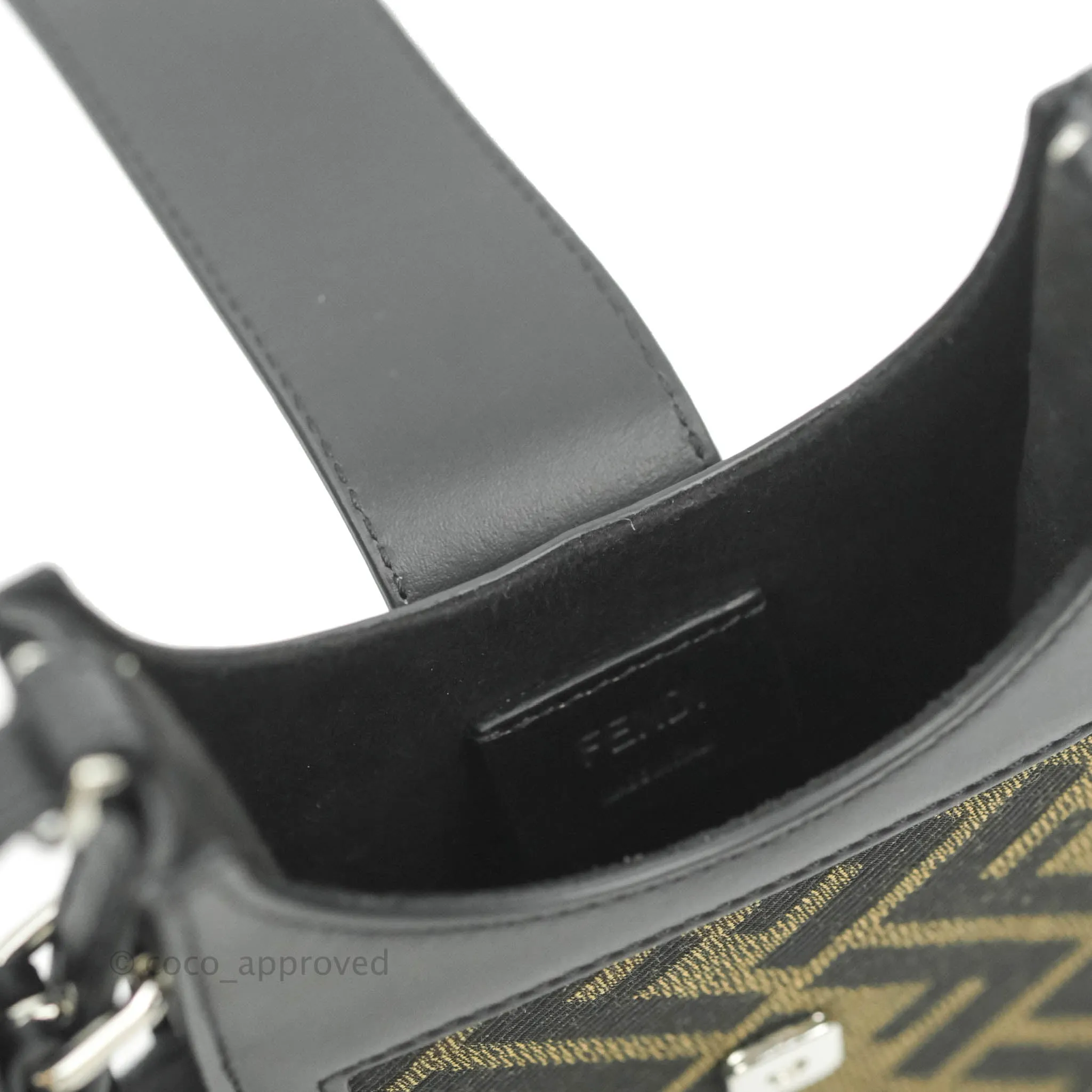 Fendi Baguette FF Brown Fabric Phone Bag