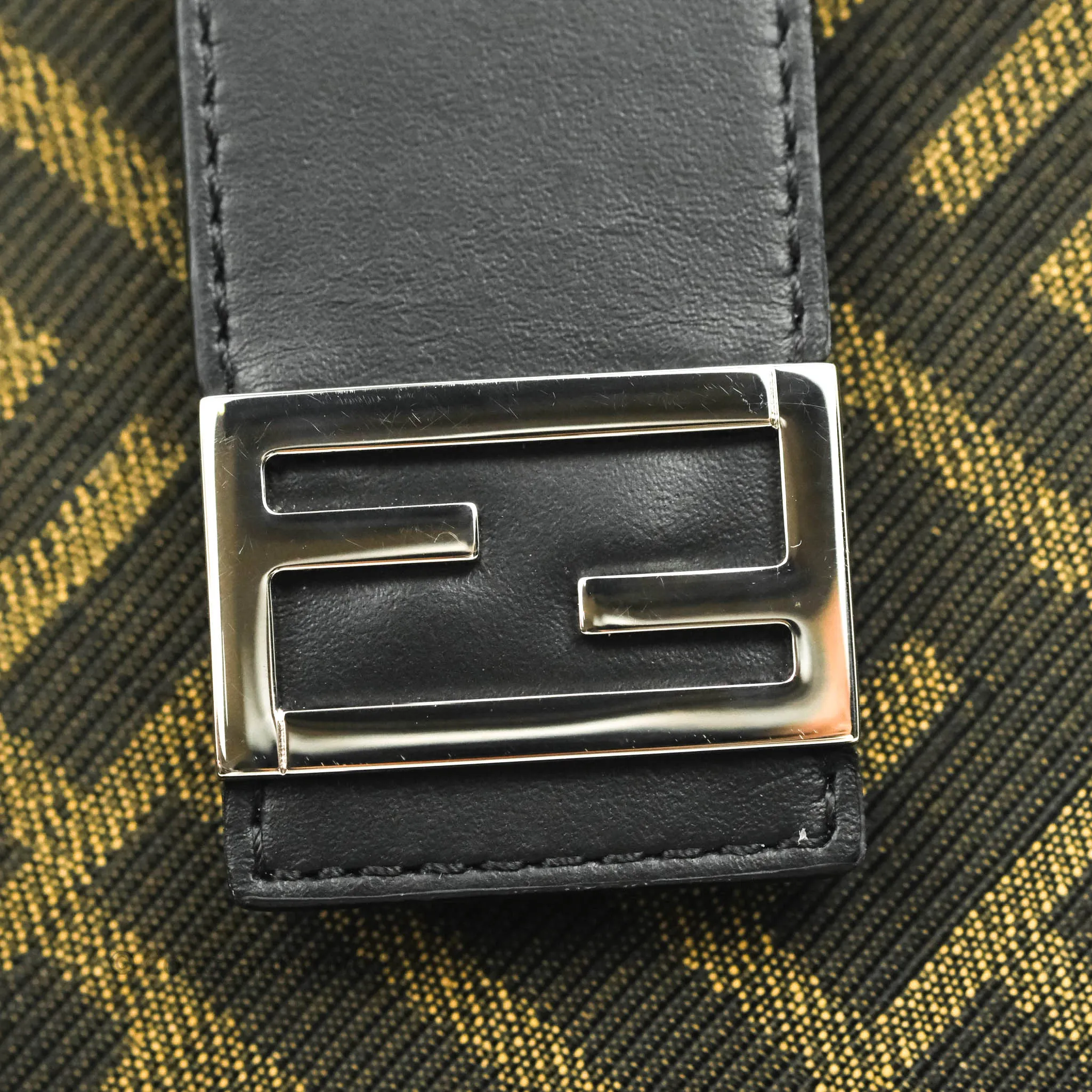 Fendi Baguette FF Brown Fabric Phone Bag