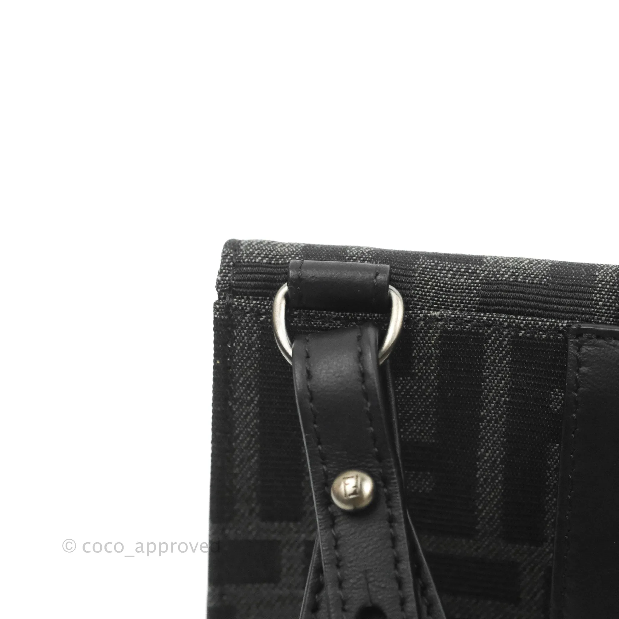 Fendi Baguette Pouch Jacquard FF Motif Grey/Black