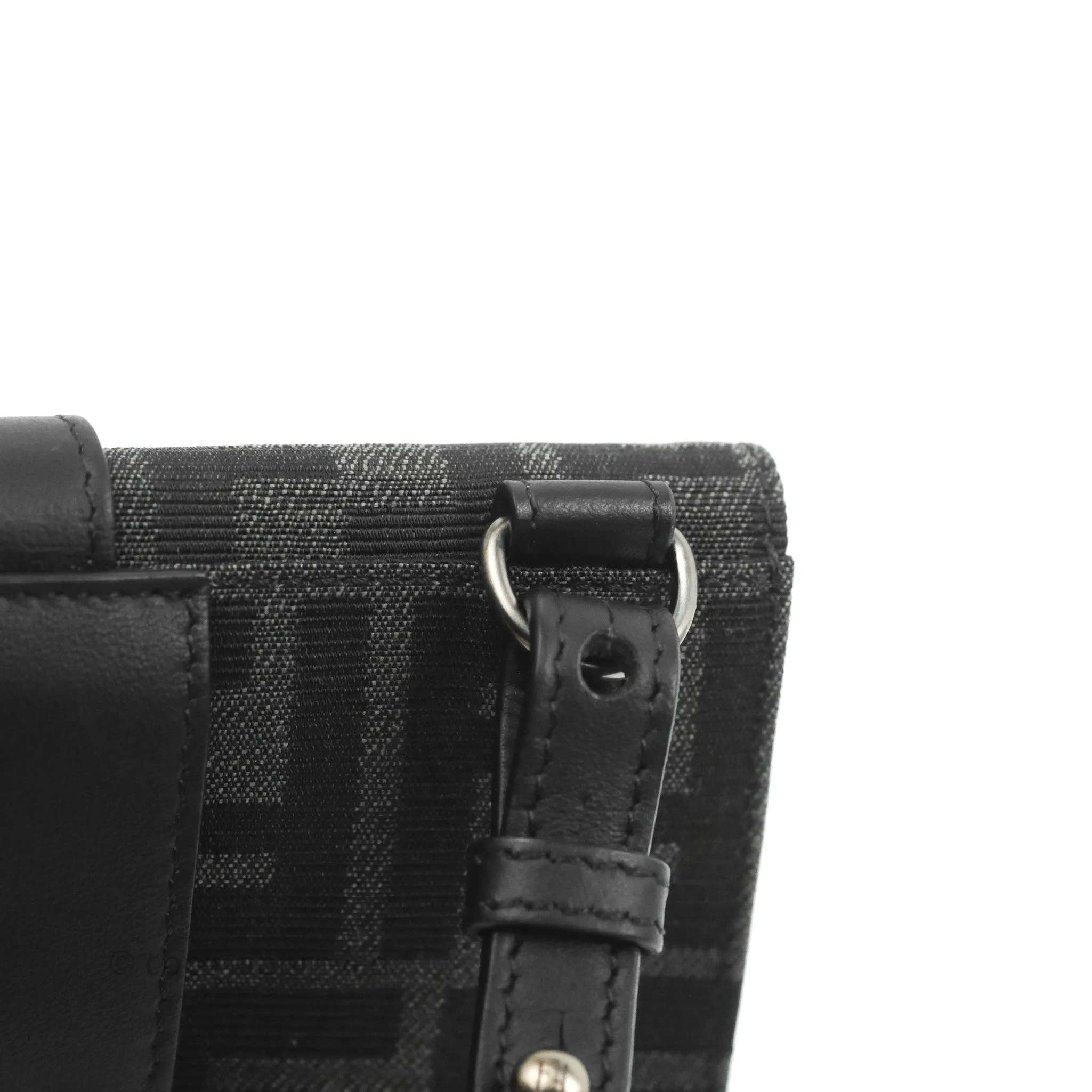 Fendi Baguette Pouch Jacquard FF Motif Grey/Black