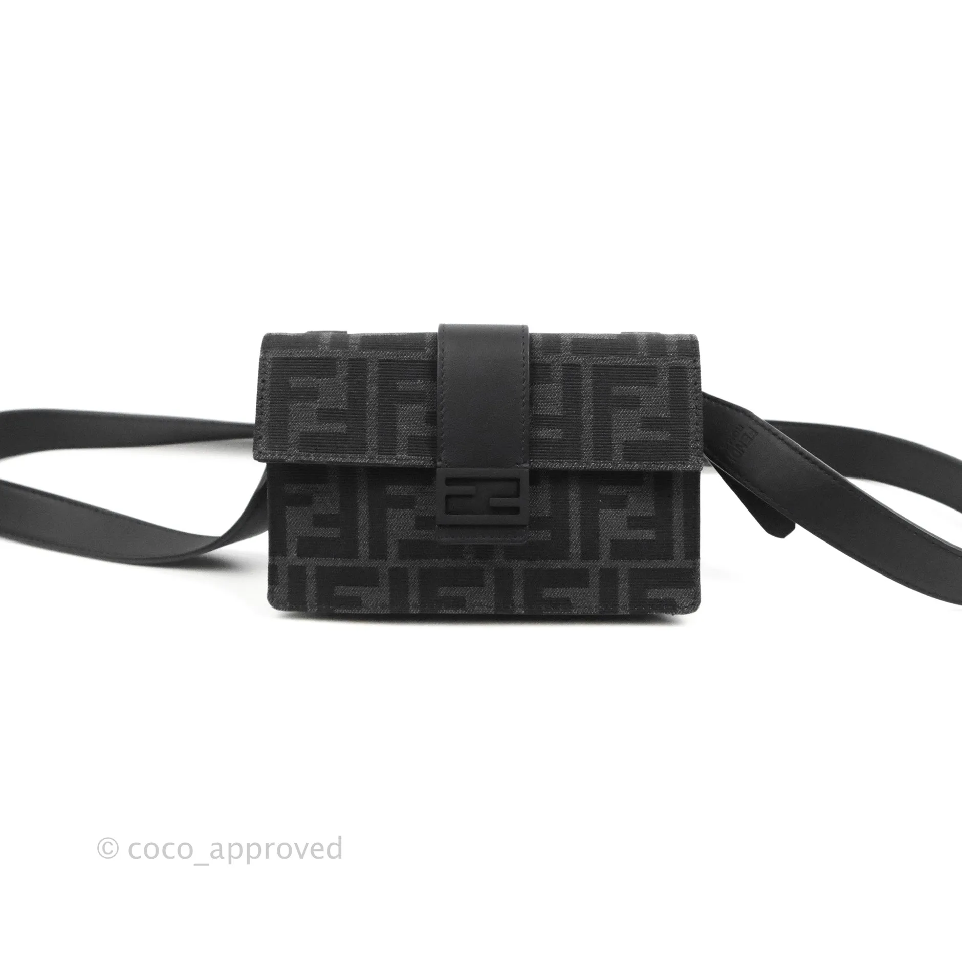 Fendi Baguette Pouch Jacquard FF Motif Grey/Black
