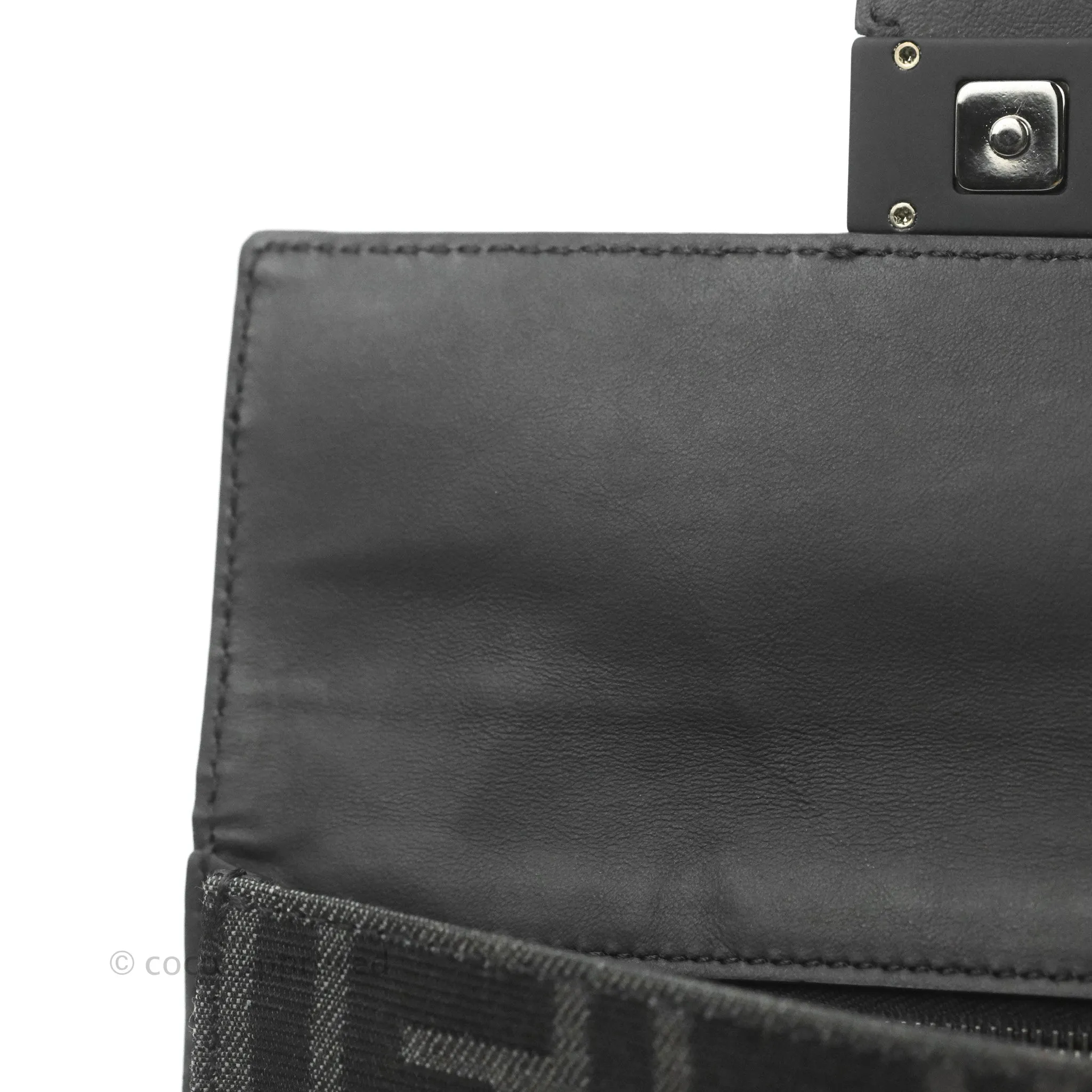 Fendi Baguette Pouch Jacquard FF Motif Grey/Black