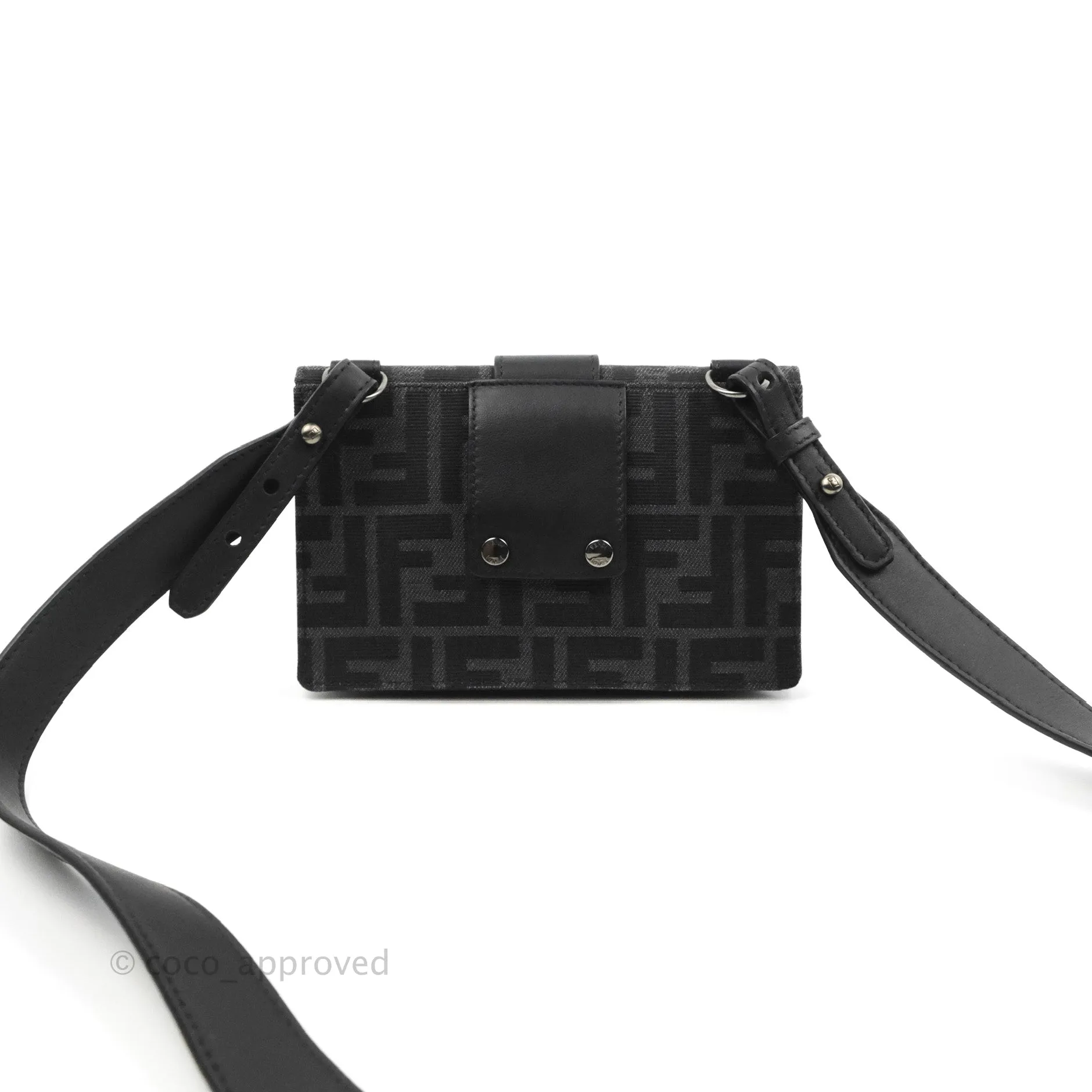 Fendi Baguette Pouch Jacquard FF Motif Grey/Black