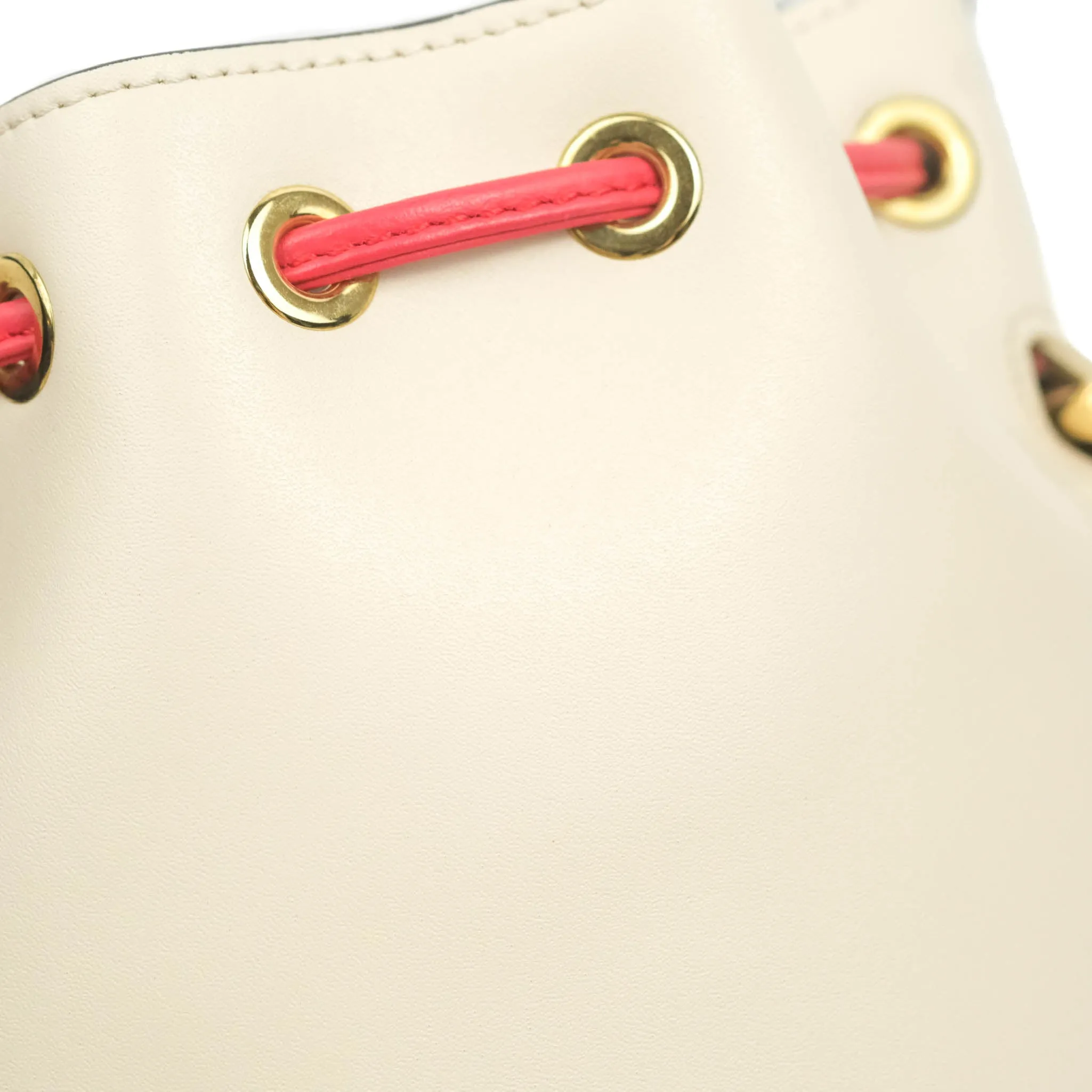 Fendi Calfskin Whipstitch F is Fendi Mini Mon Tresor Bucket Bag Camelia Fiamma