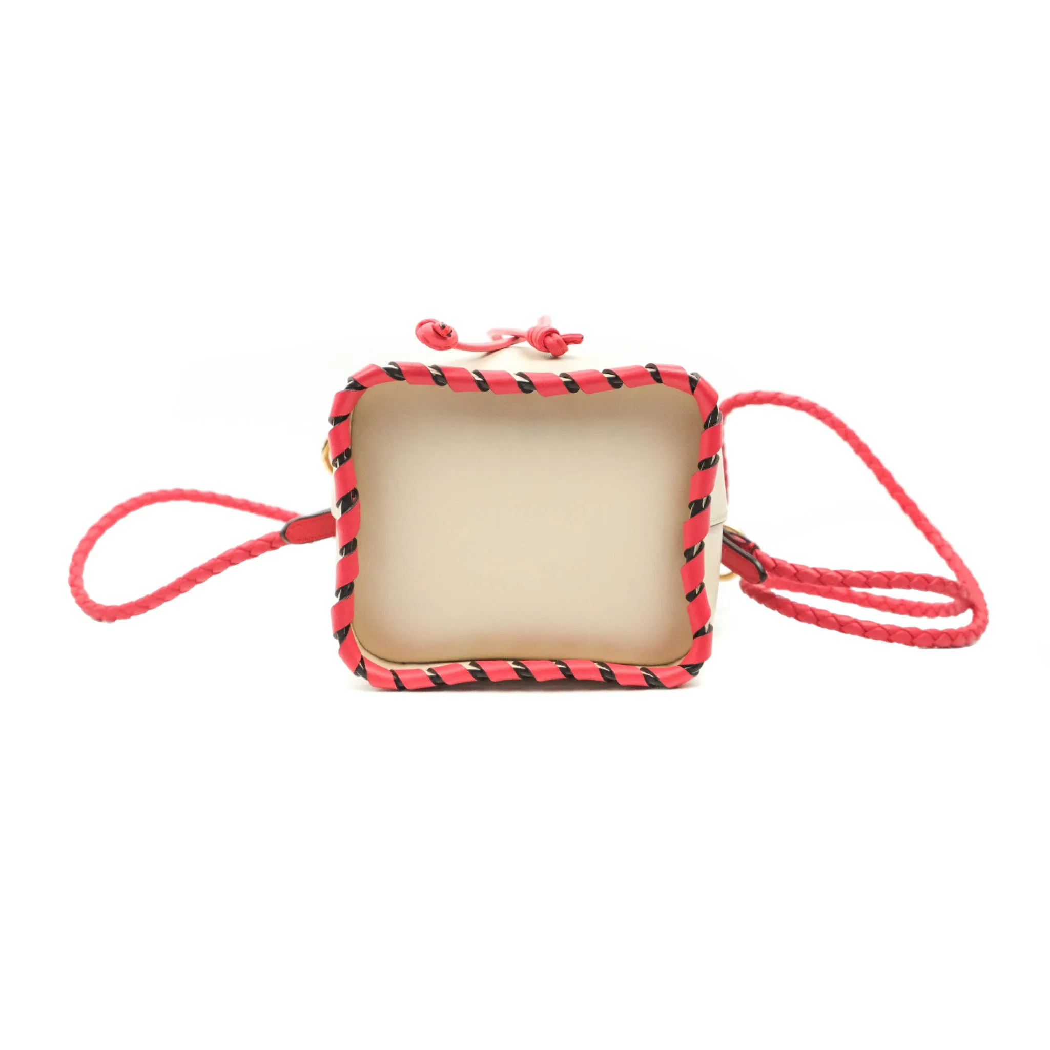 Fendi Calfskin Whipstitch F is Fendi Mini Mon Tresor Bucket Bag Camelia Fiamma