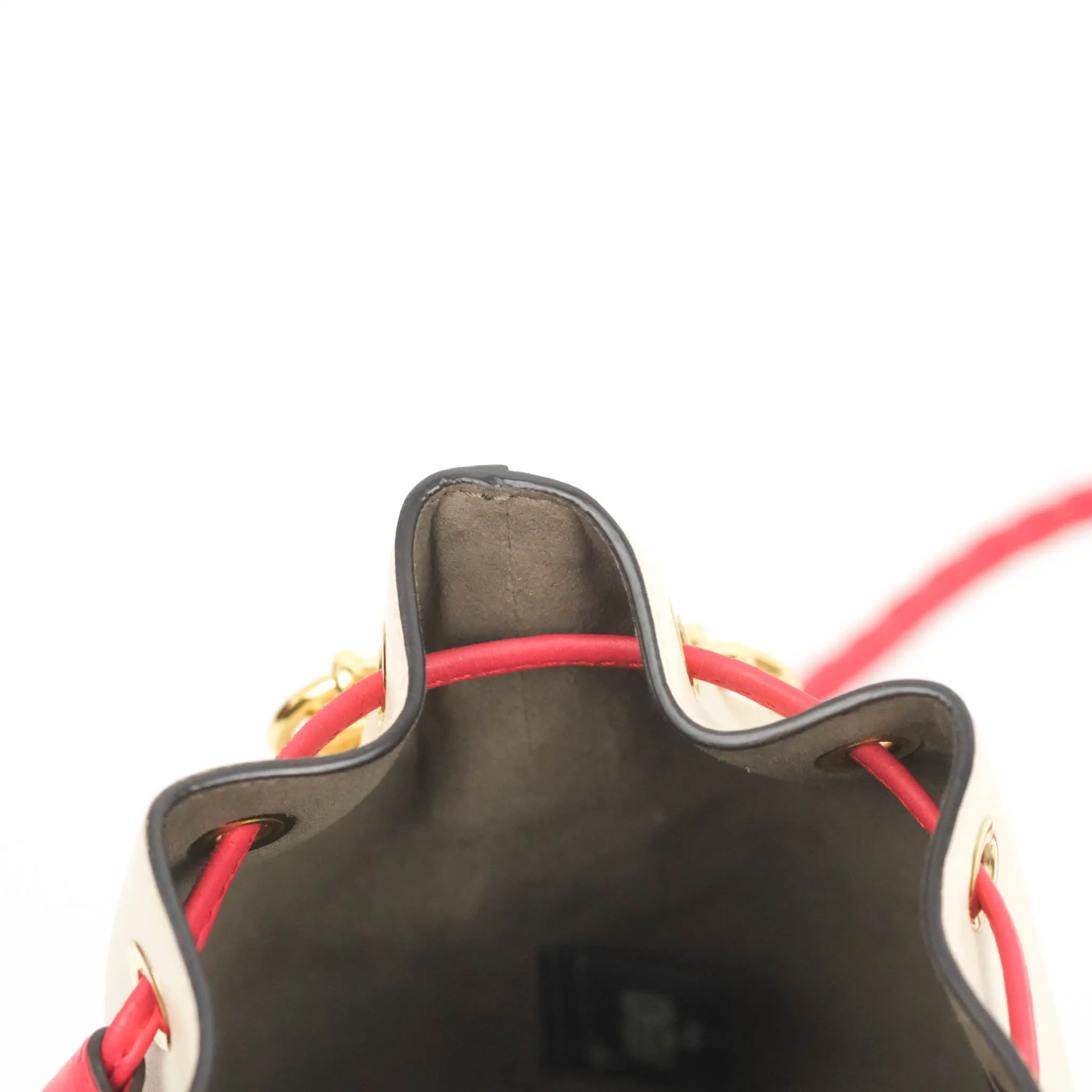 Fendi Calfskin Whipstitch F is Fendi Mini Mon Tresor Bucket Bag Camelia Fiamma