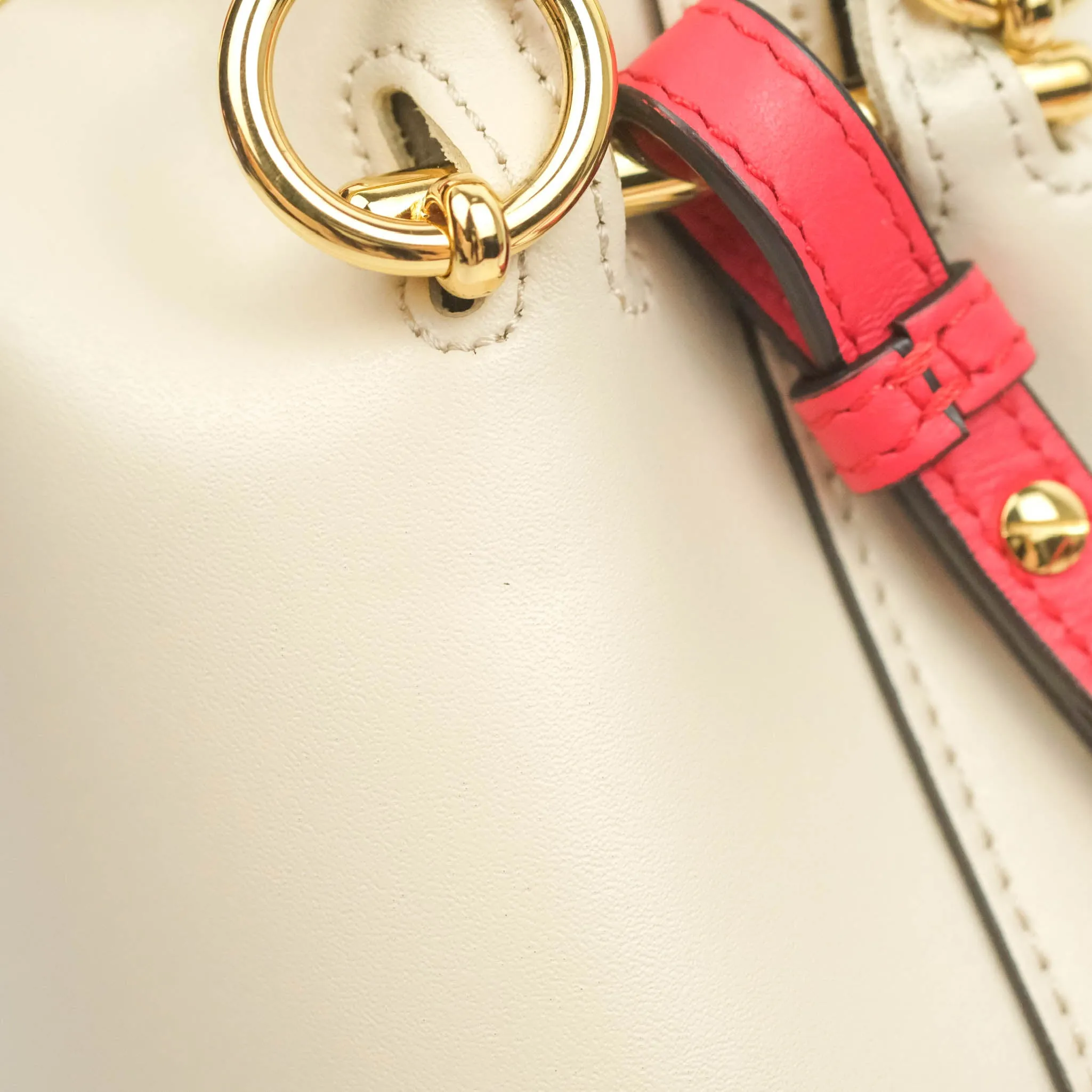 Fendi Calfskin Whipstitch F is Fendi Mini Mon Tresor Bucket Bag Camelia Fiamma