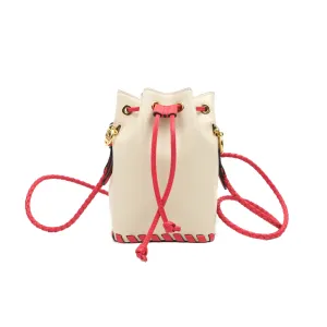 Fendi Calfskin Whipstitch F is Fendi Mini Mon Tresor Bucket Bag Camelia Fiamma