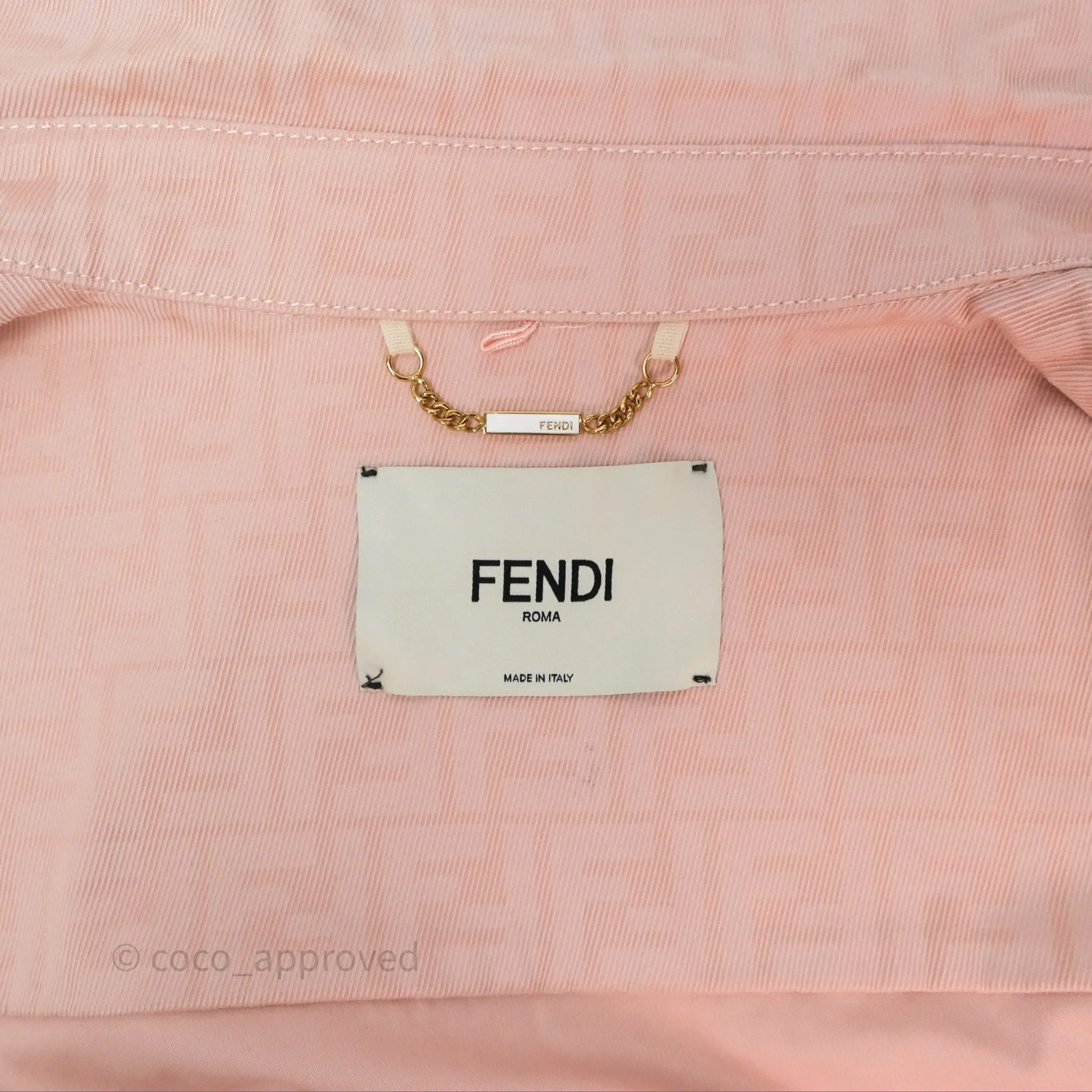Fendi Denim FF Belted Jacket Pink