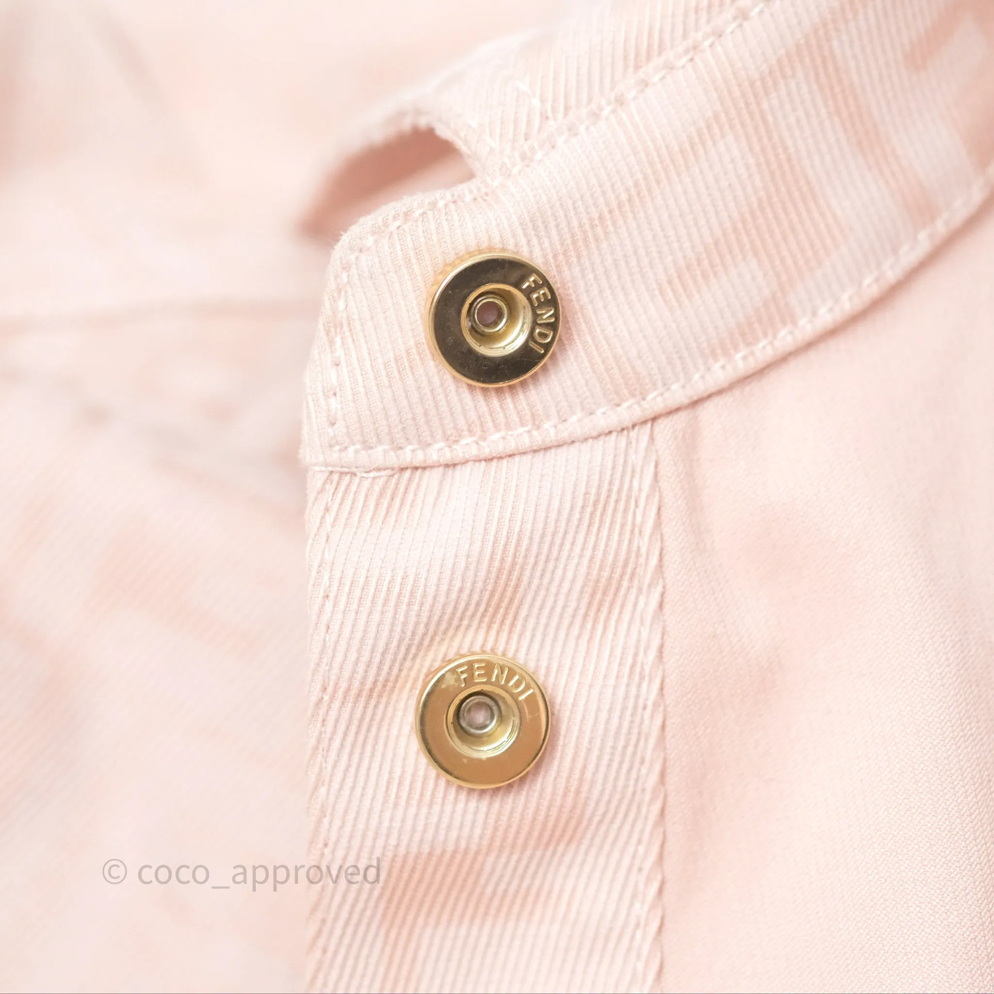 Fendi Denim FF Belted Jacket Pink