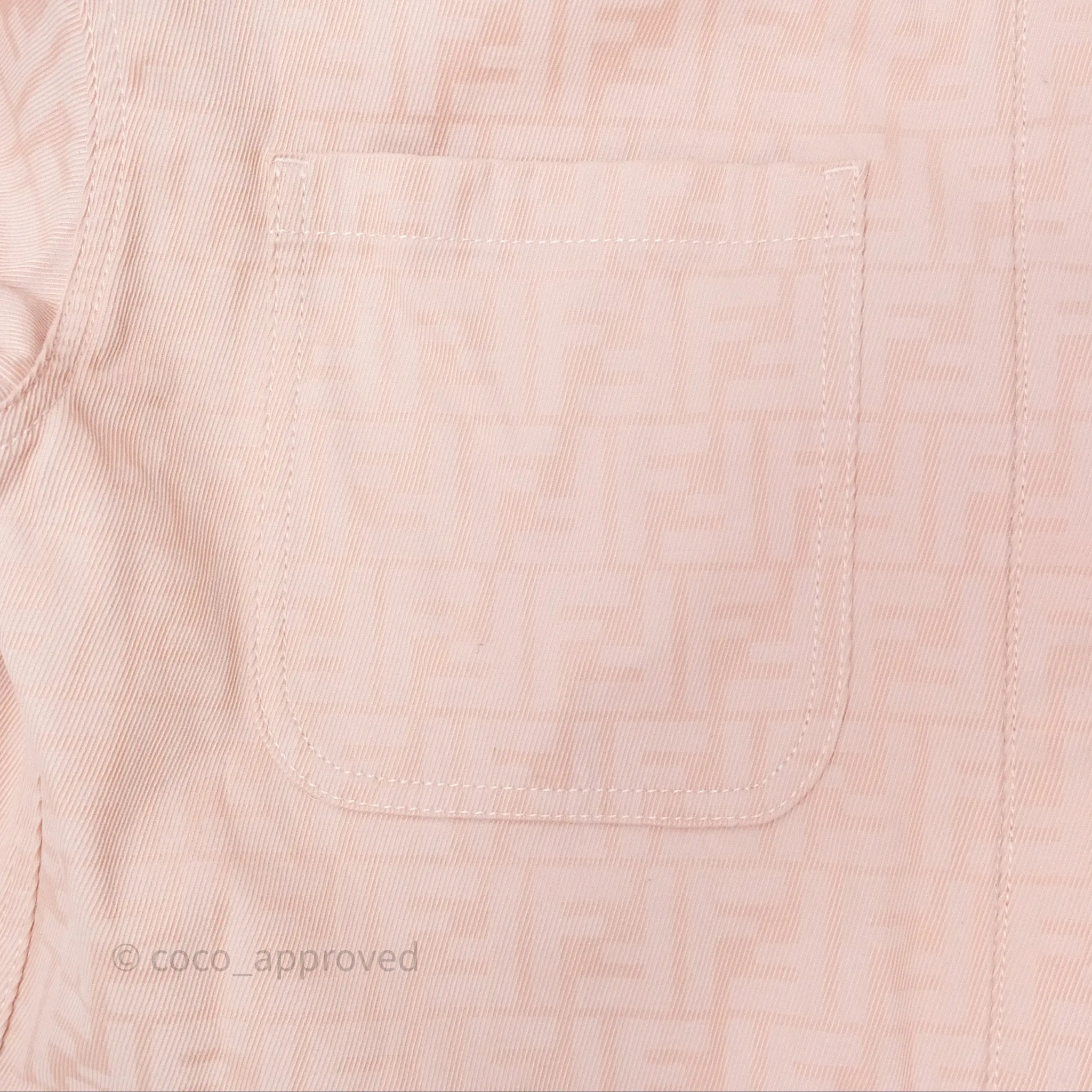 Fendi Denim FF Belted Jacket Pink