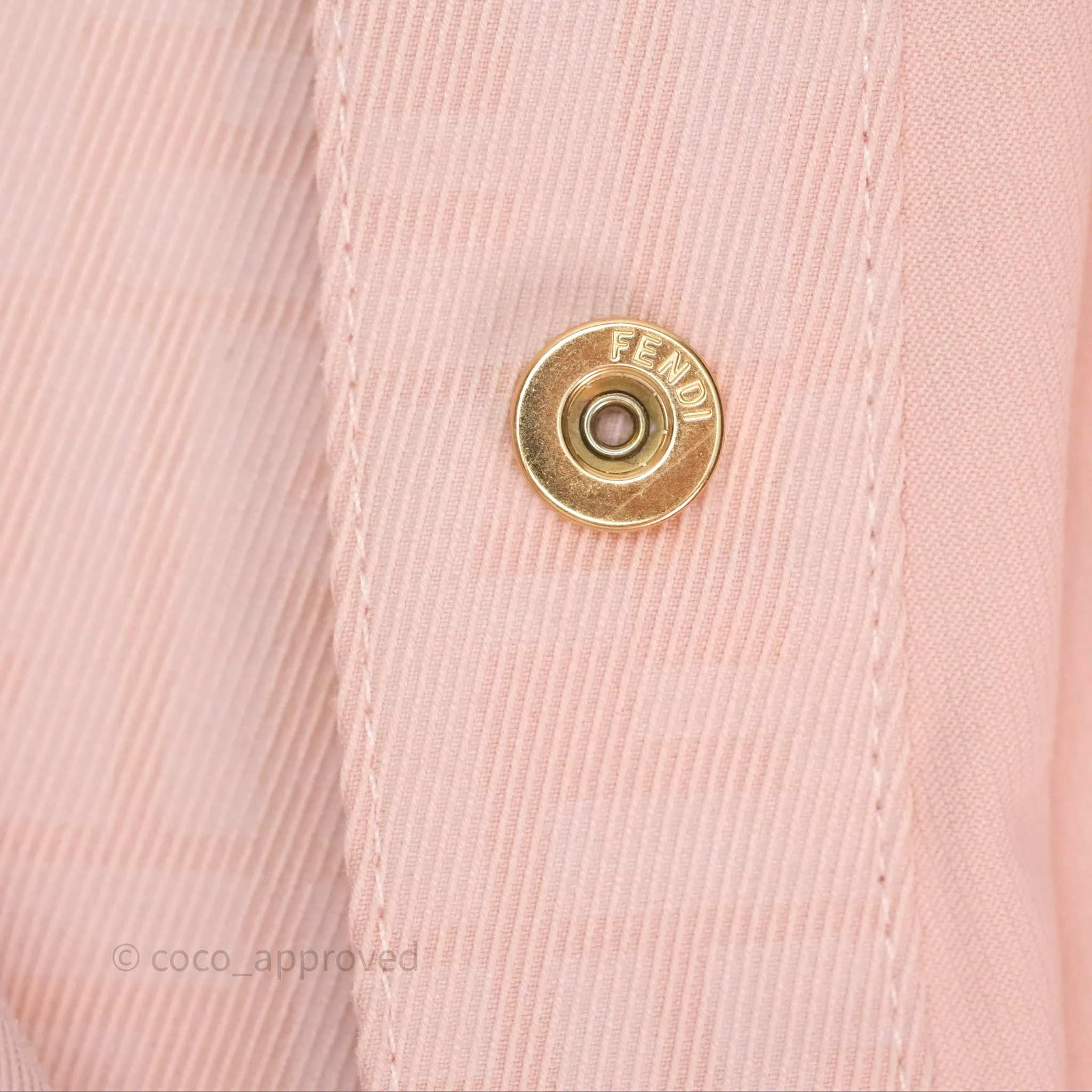 Fendi Denim FF Belted Jacket Pink
