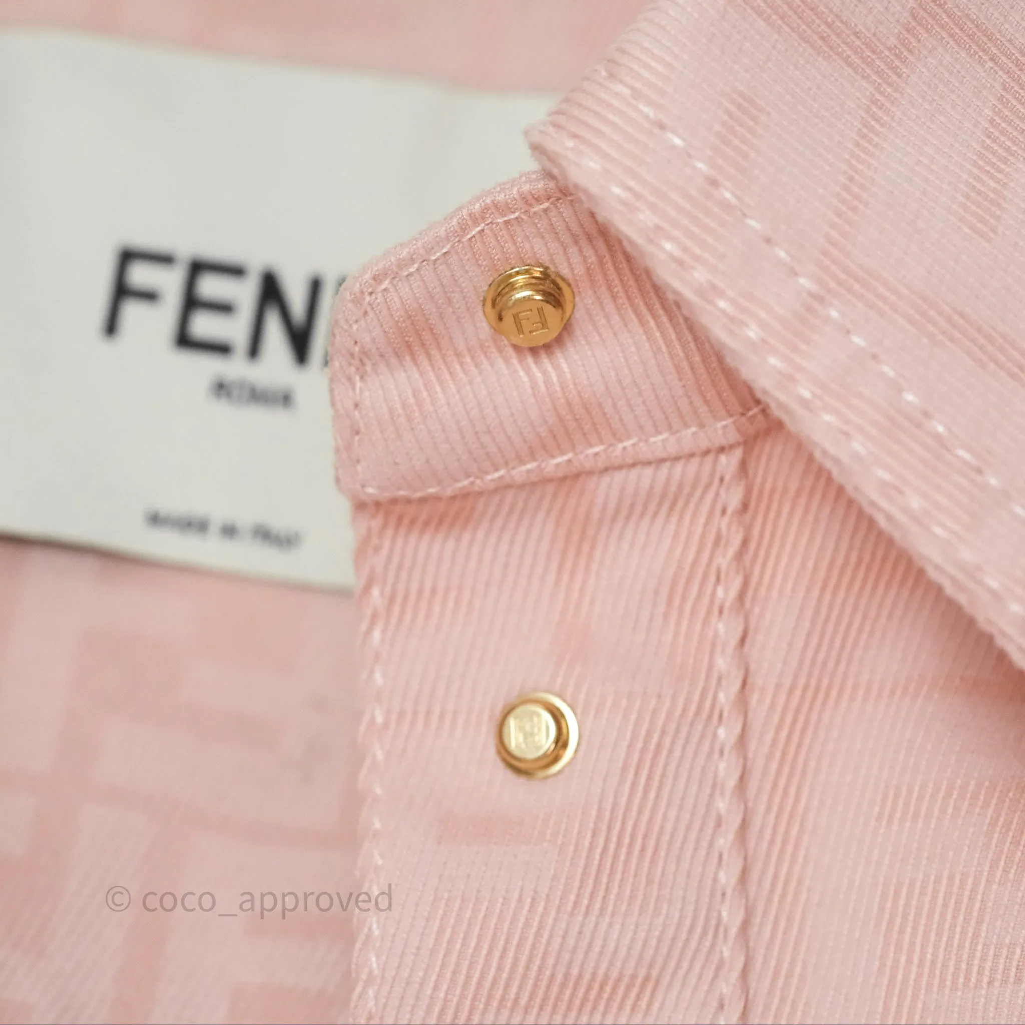 Fendi Denim FF Belted Jacket Pink