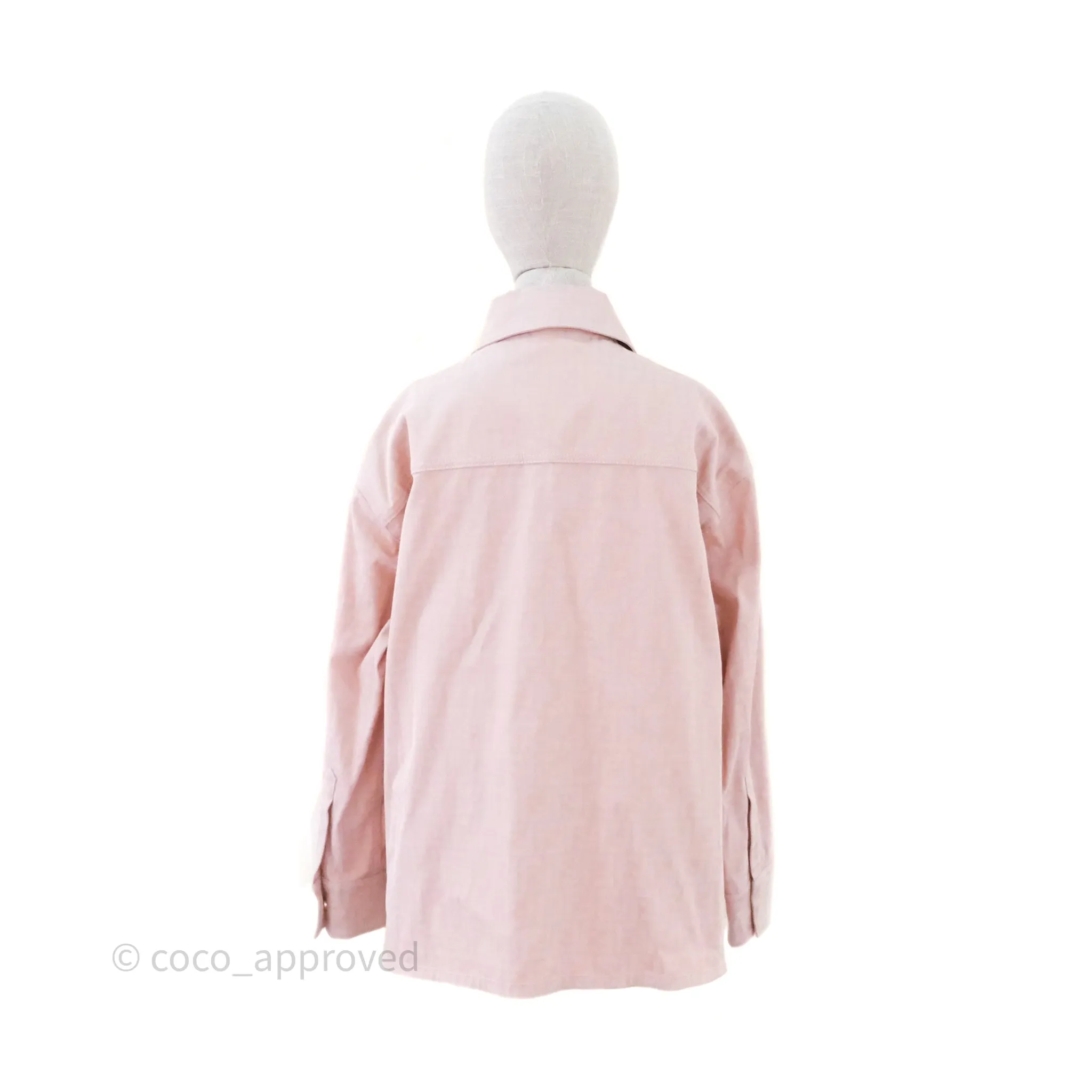 Fendi Denim FF Belted Jacket Pink