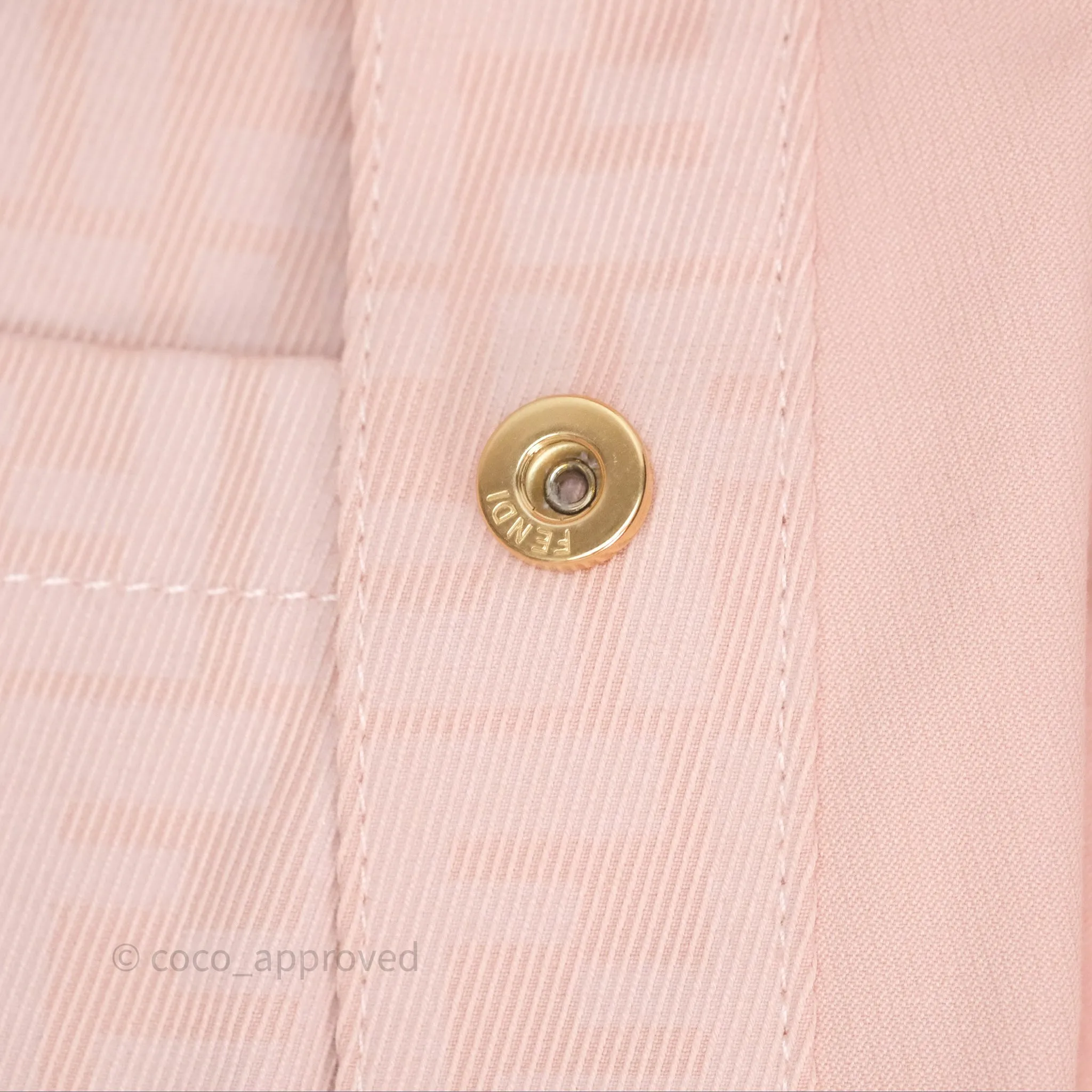 Fendi Denim FF Belted Jacket Pink