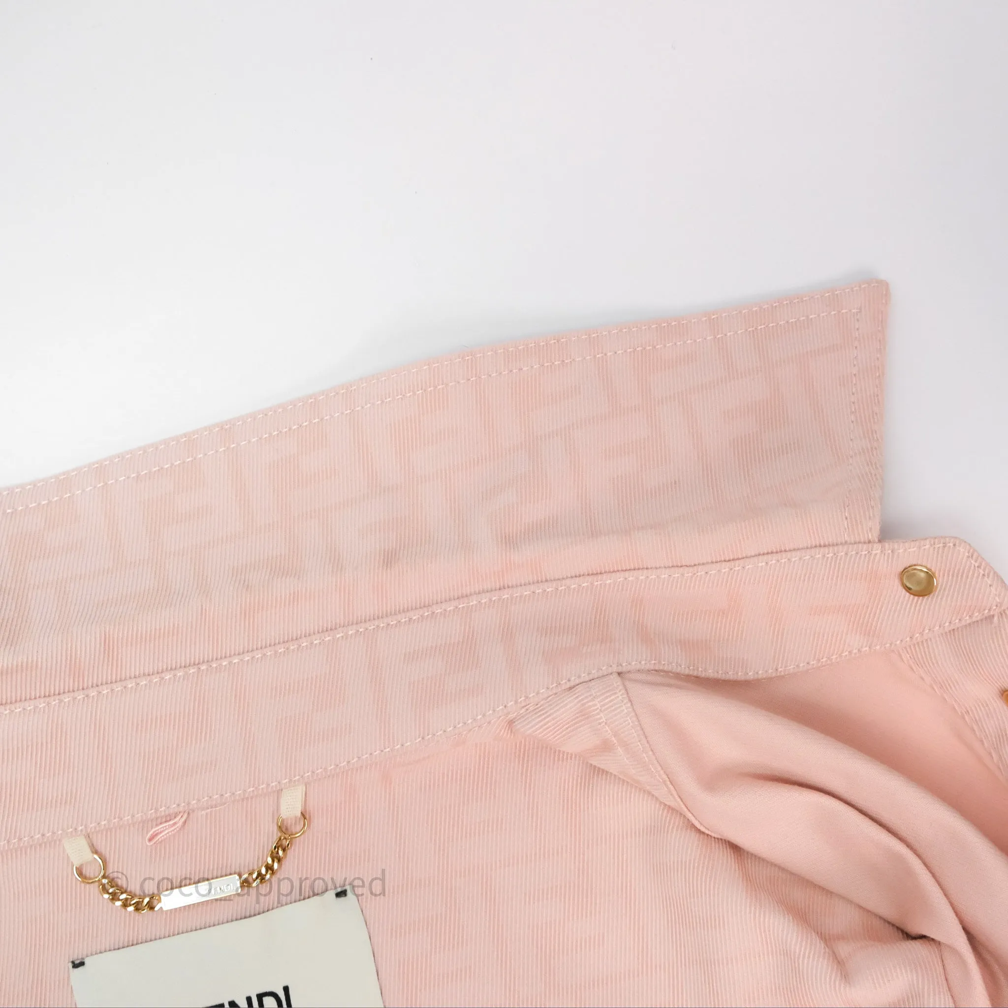 Fendi Denim FF Belted Jacket Pink