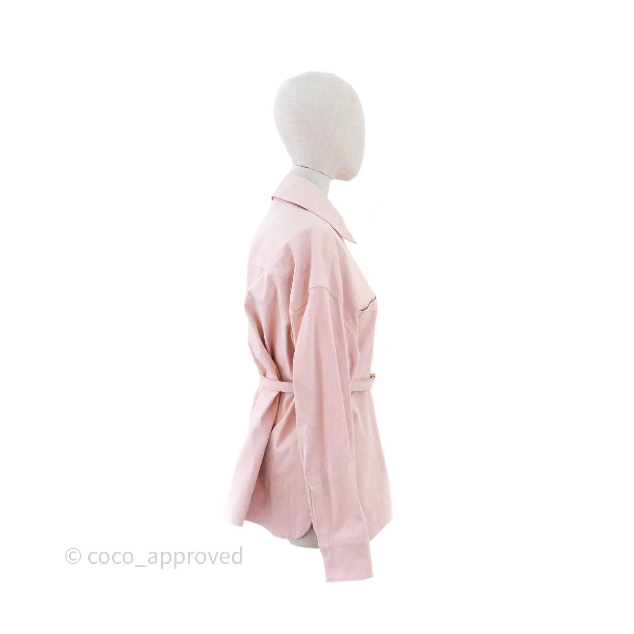 Fendi Denim FF Belted Jacket Pink