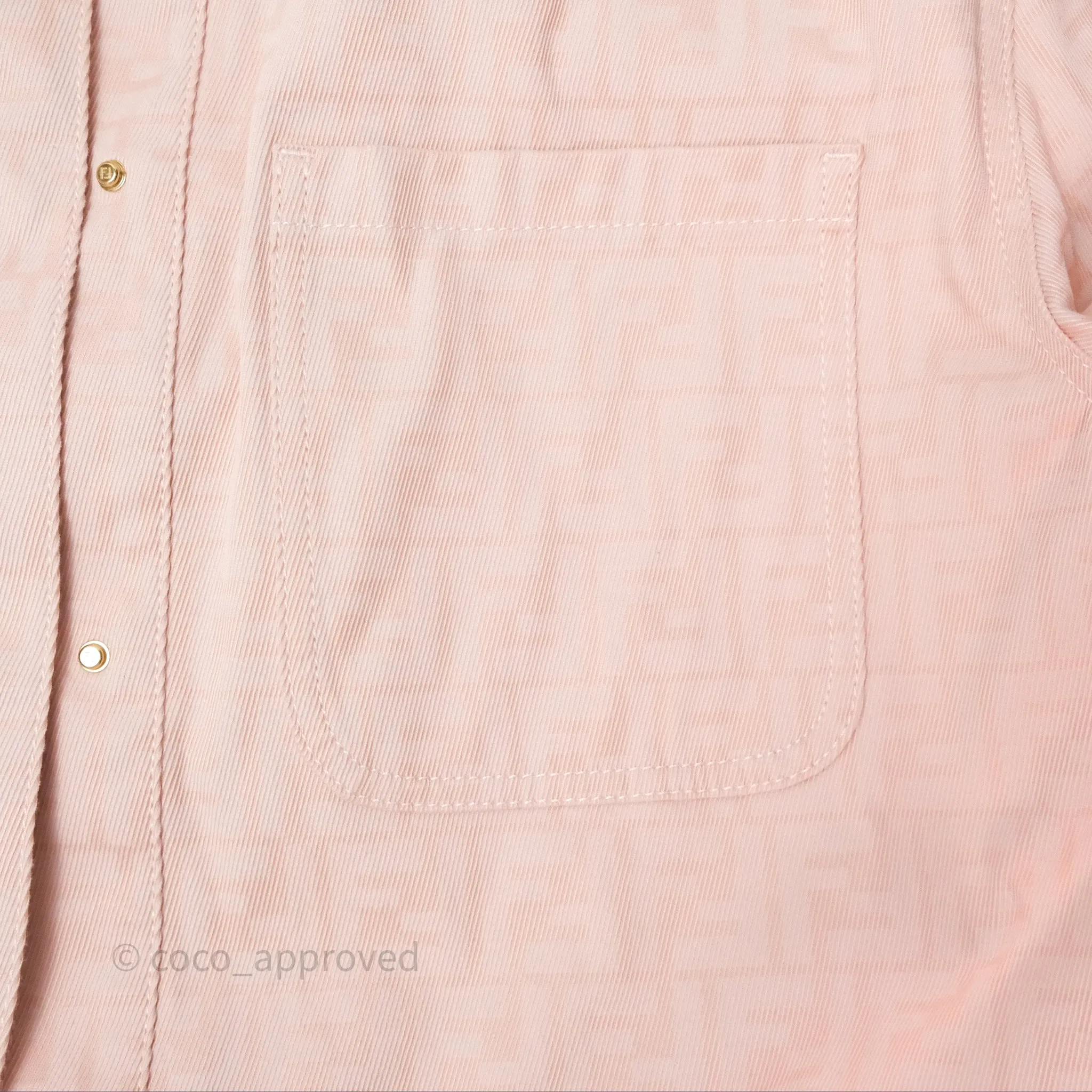 Fendi Denim FF Belted Jacket Pink