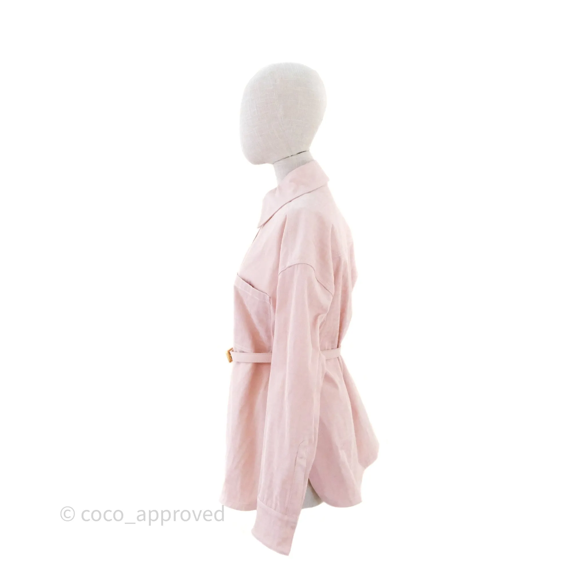 Fendi Denim FF Belted Jacket Pink