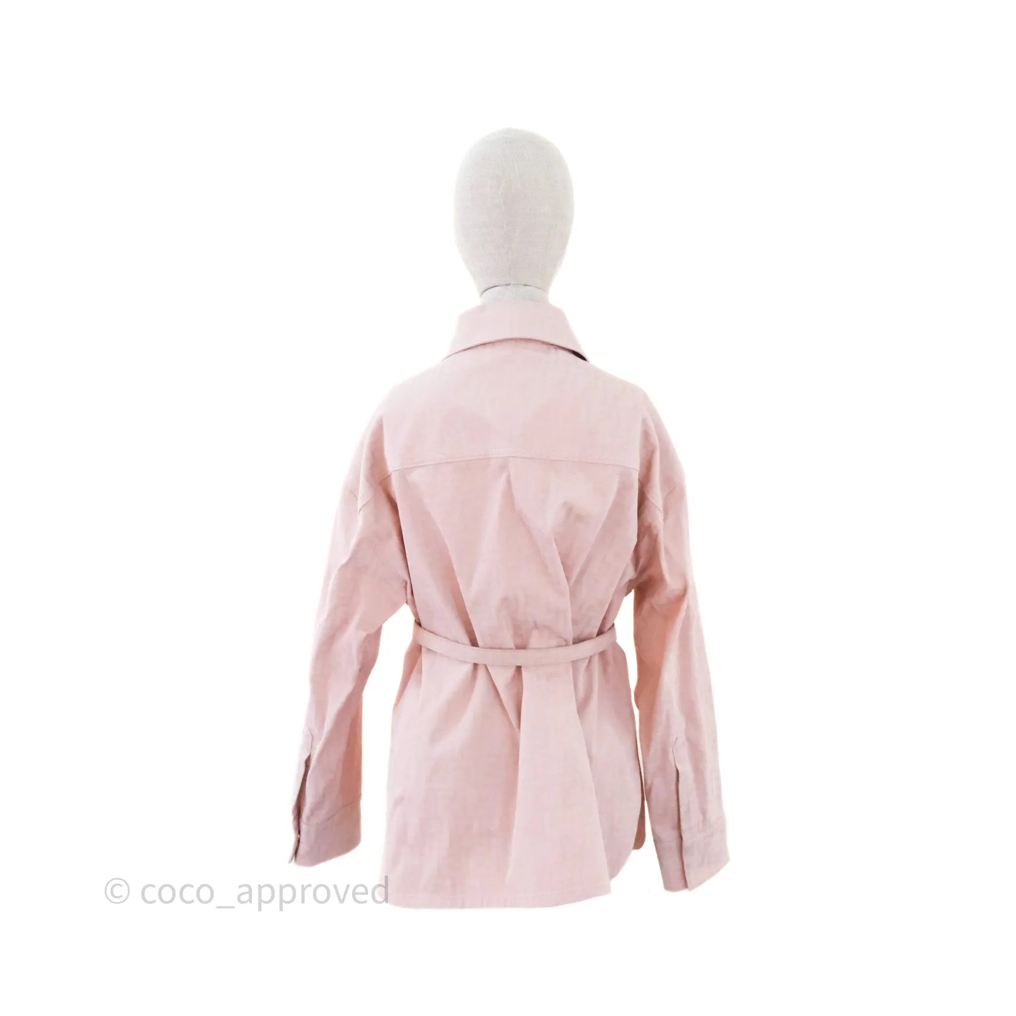 Fendi Denim FF Belted Jacket Pink