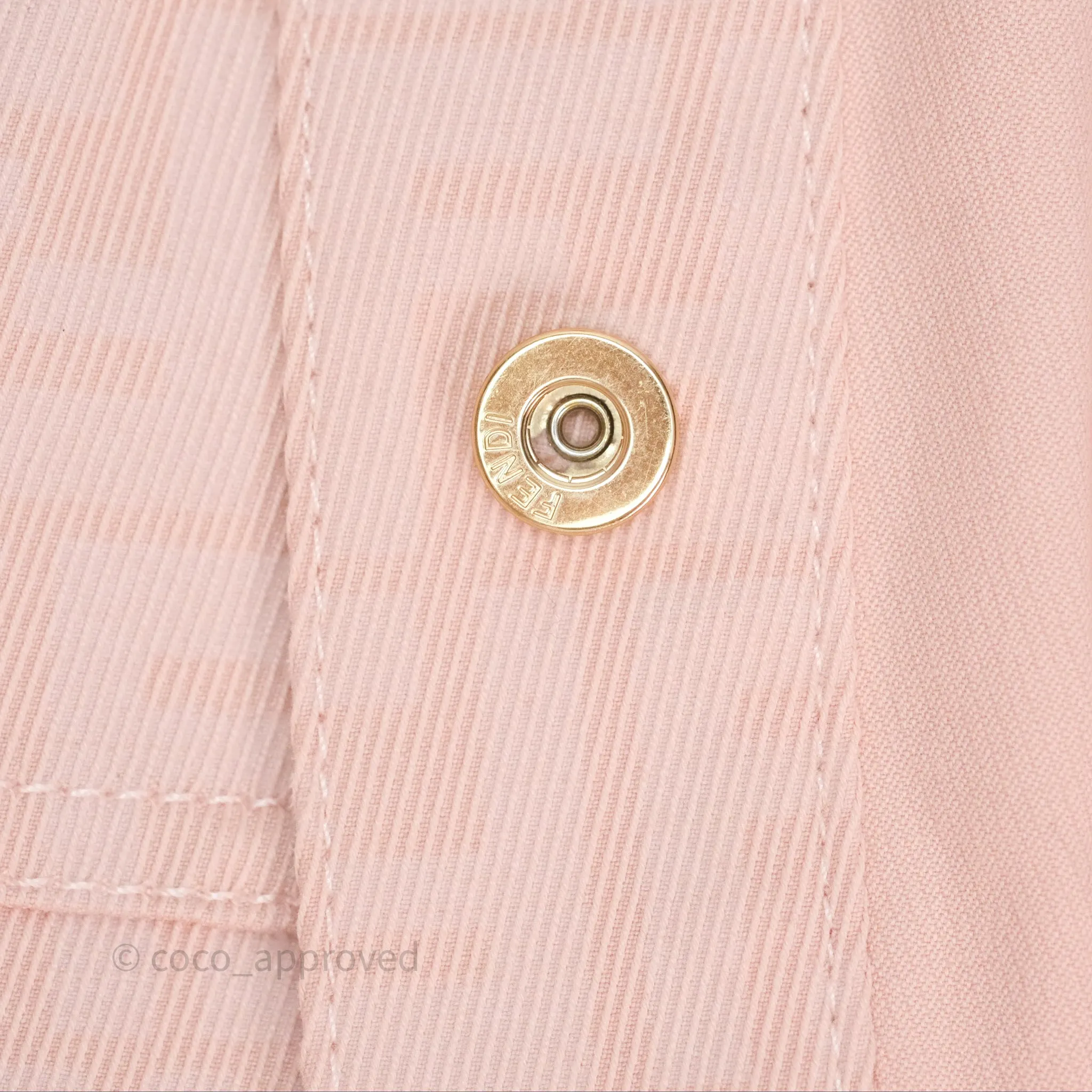 Fendi Denim FF Belted Jacket Pink
