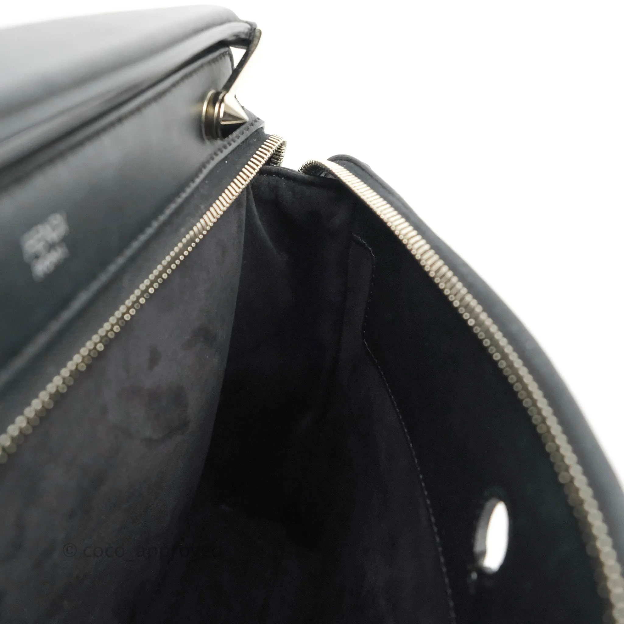 Fendi DotCom Satchel Bag Black Royal Blue Calfskin