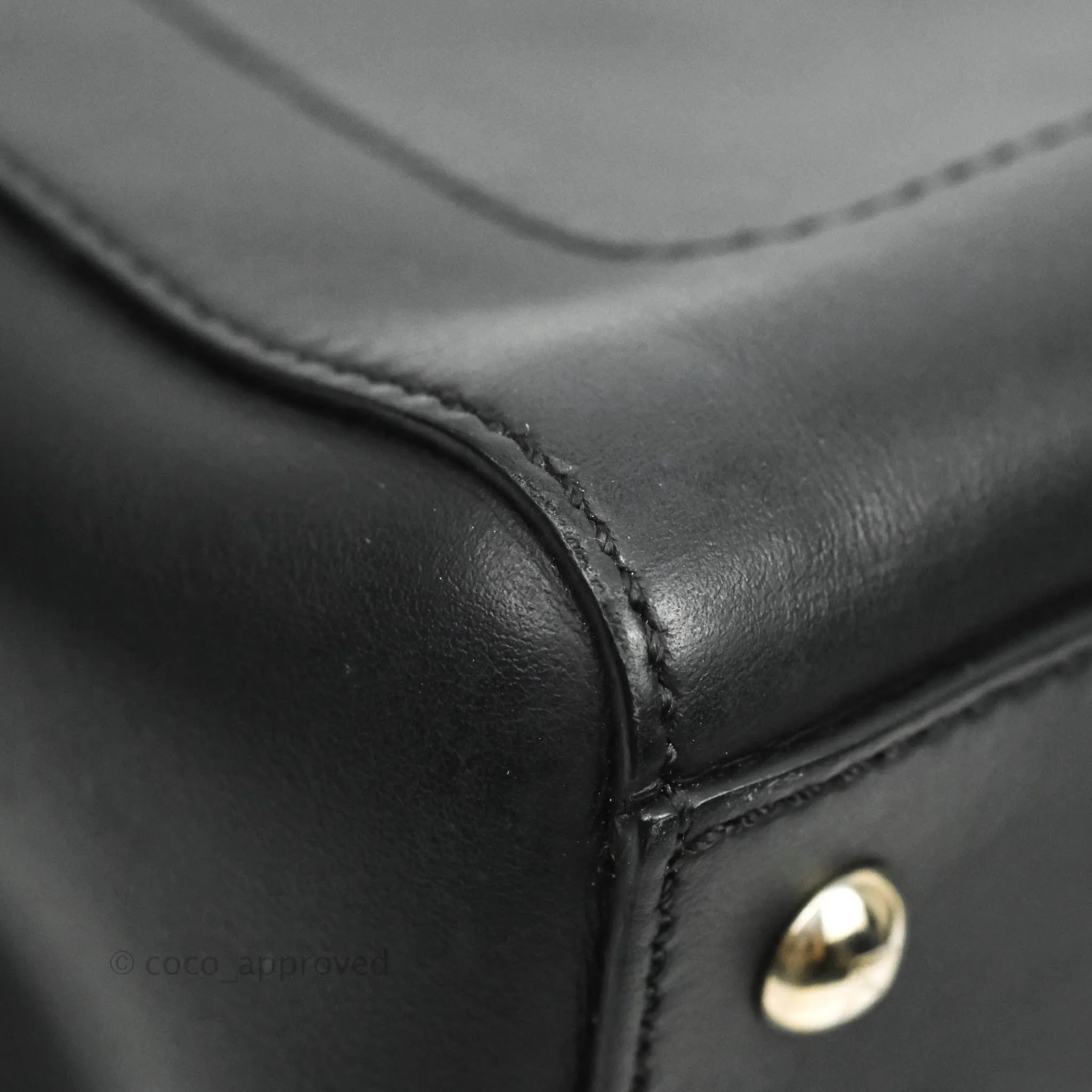Fendi DotCom Satchel Bag Black Royal Blue Calfskin