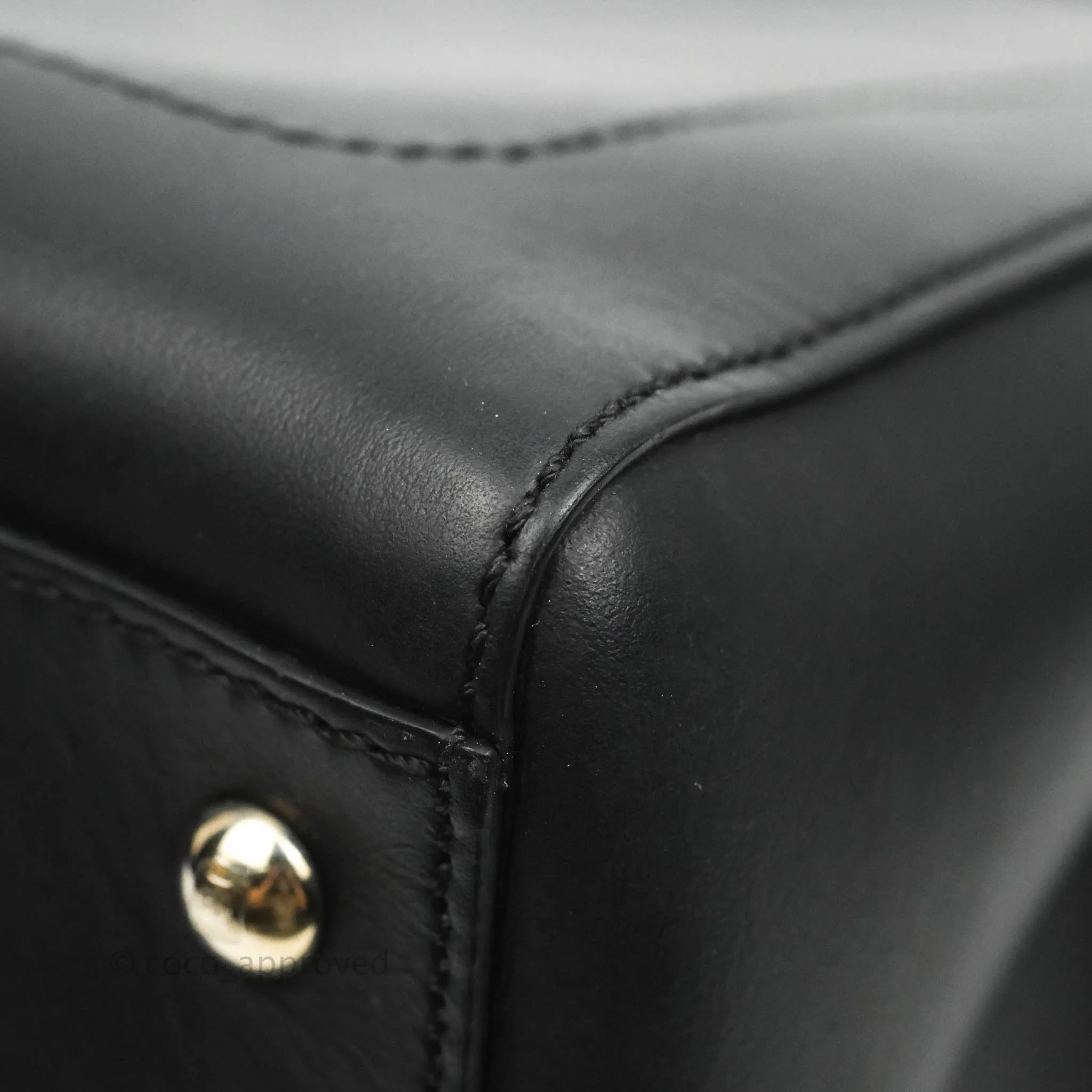 Fendi DotCom Satchel Bag Black Royal Blue Calfskin