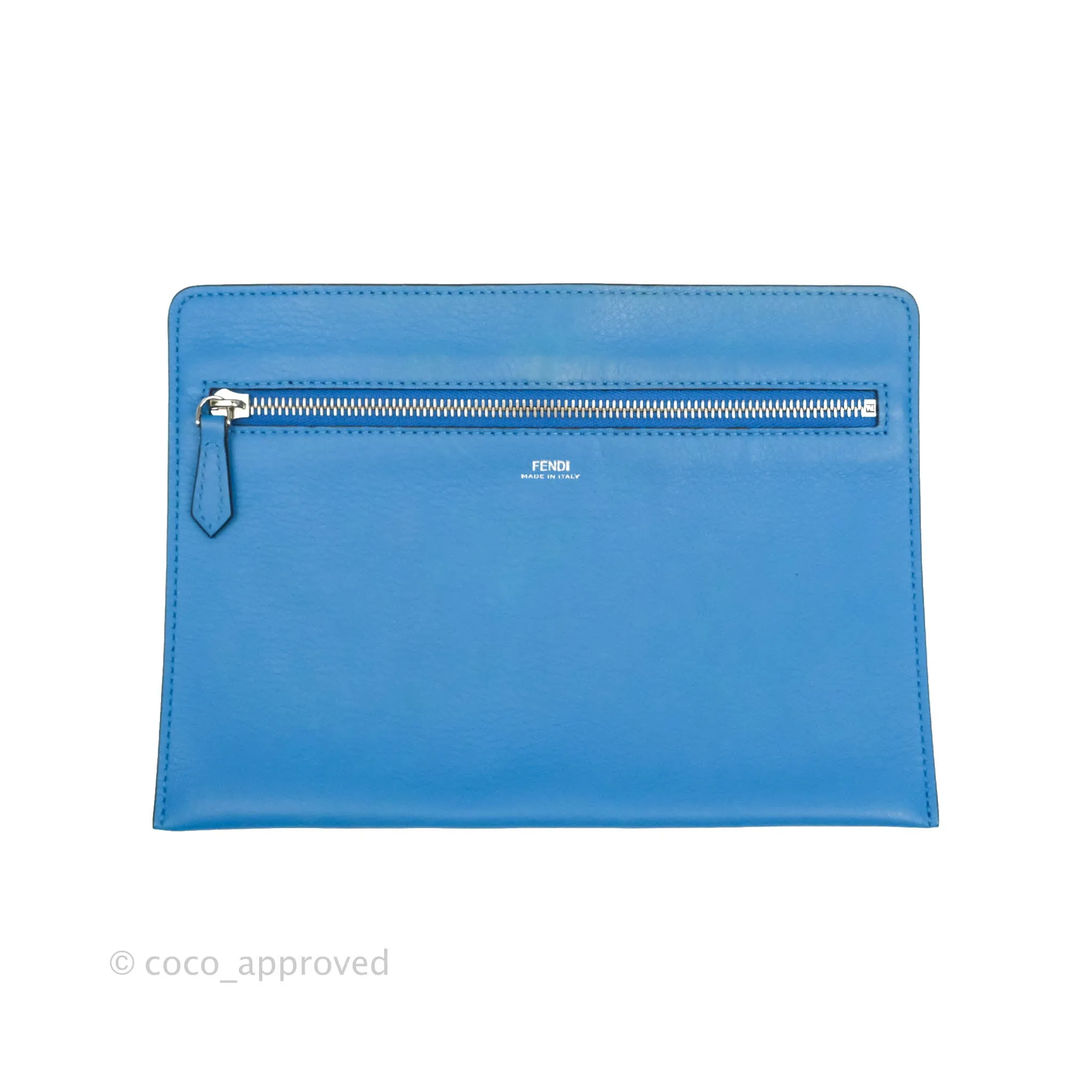 Fendi DotCom Satchel Bag Black Royal Blue Calfskin