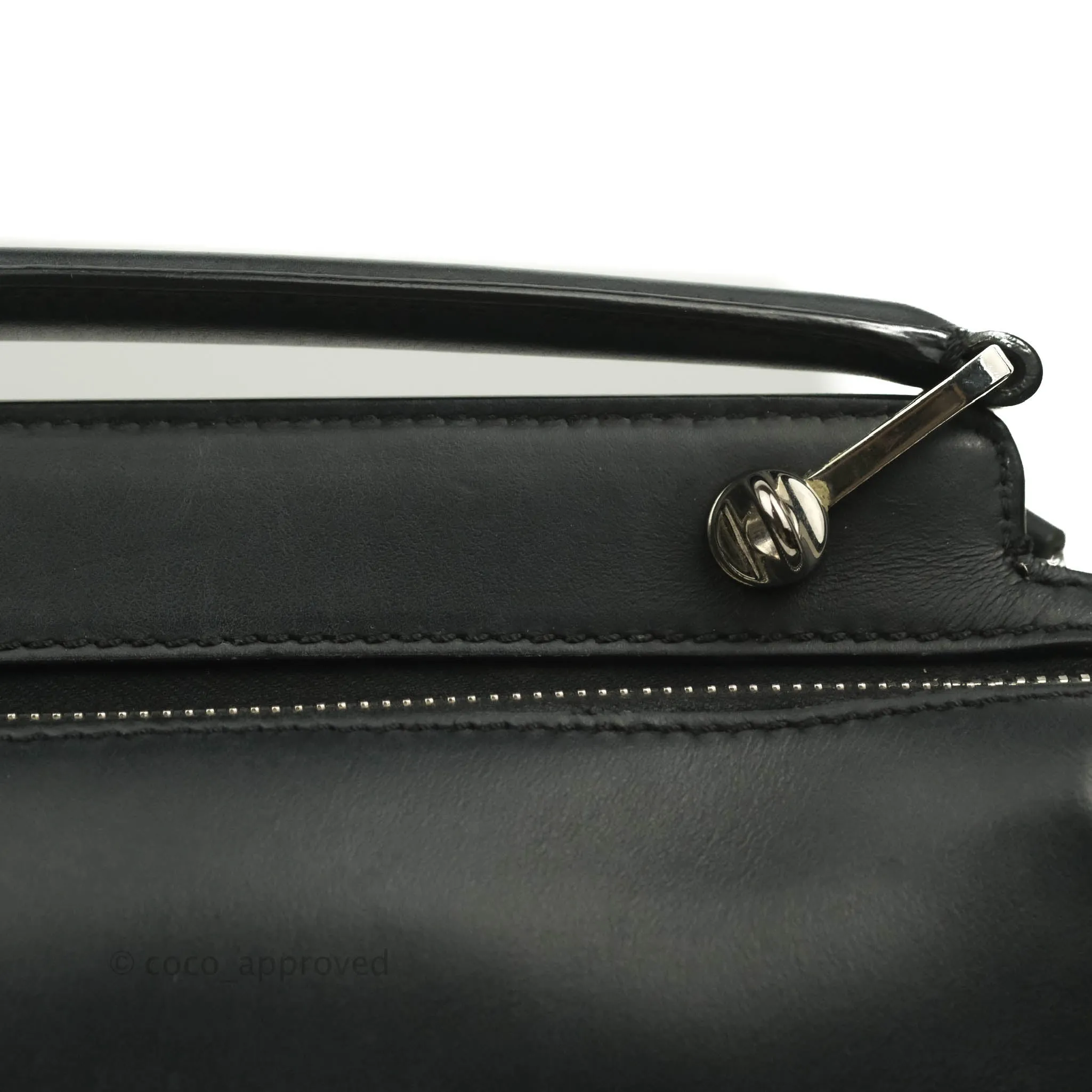 Fendi DotCom Satchel Bag Black Royal Blue Calfskin