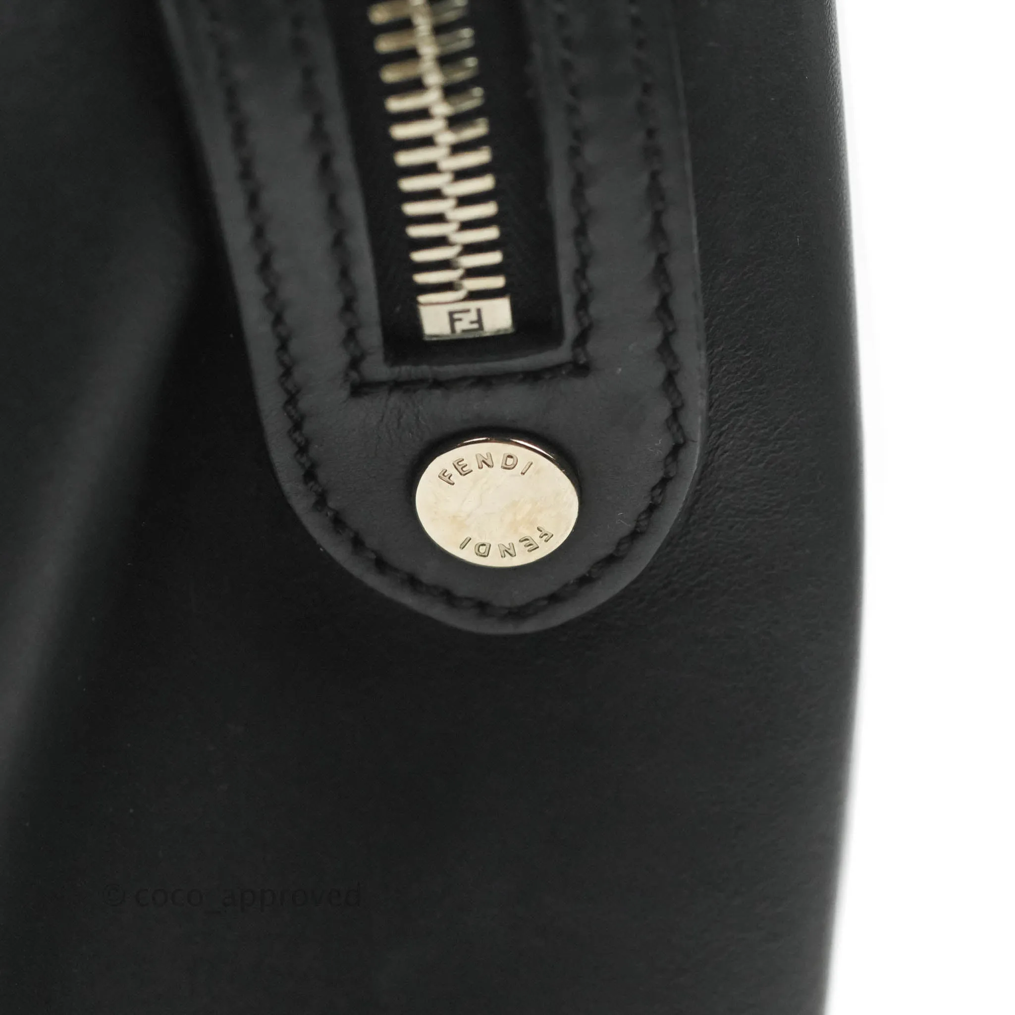 Fendi DotCom Satchel Bag Black Royal Blue Calfskin