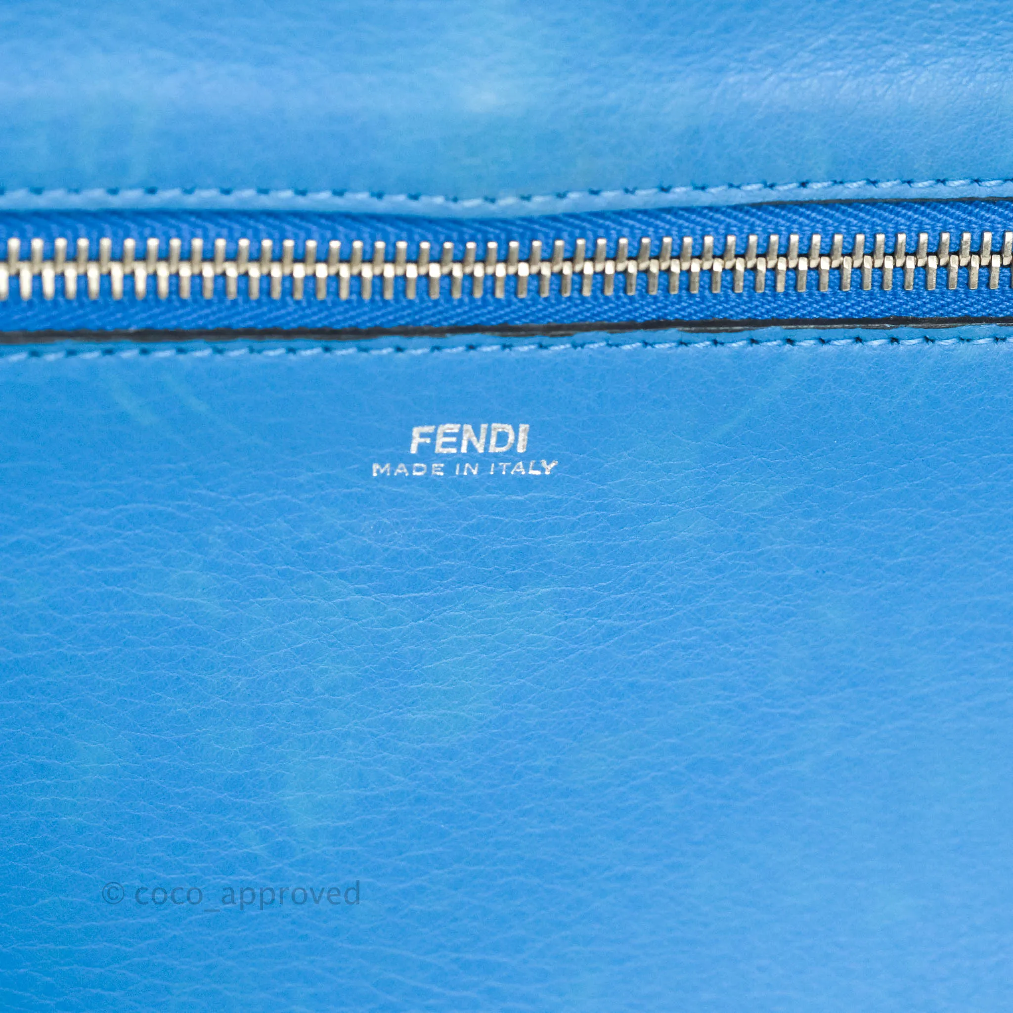 Fendi DotCom Satchel Bag Black Royal Blue Calfskin
