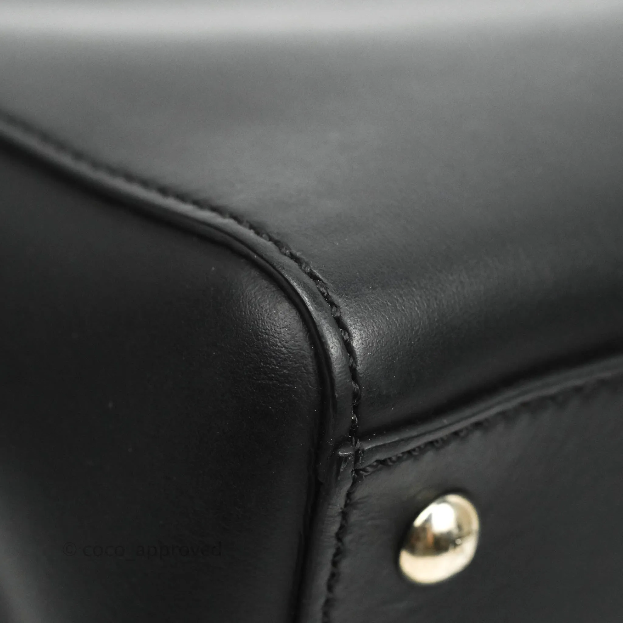 Fendi DotCom Satchel Bag Black Royal Blue Calfskin