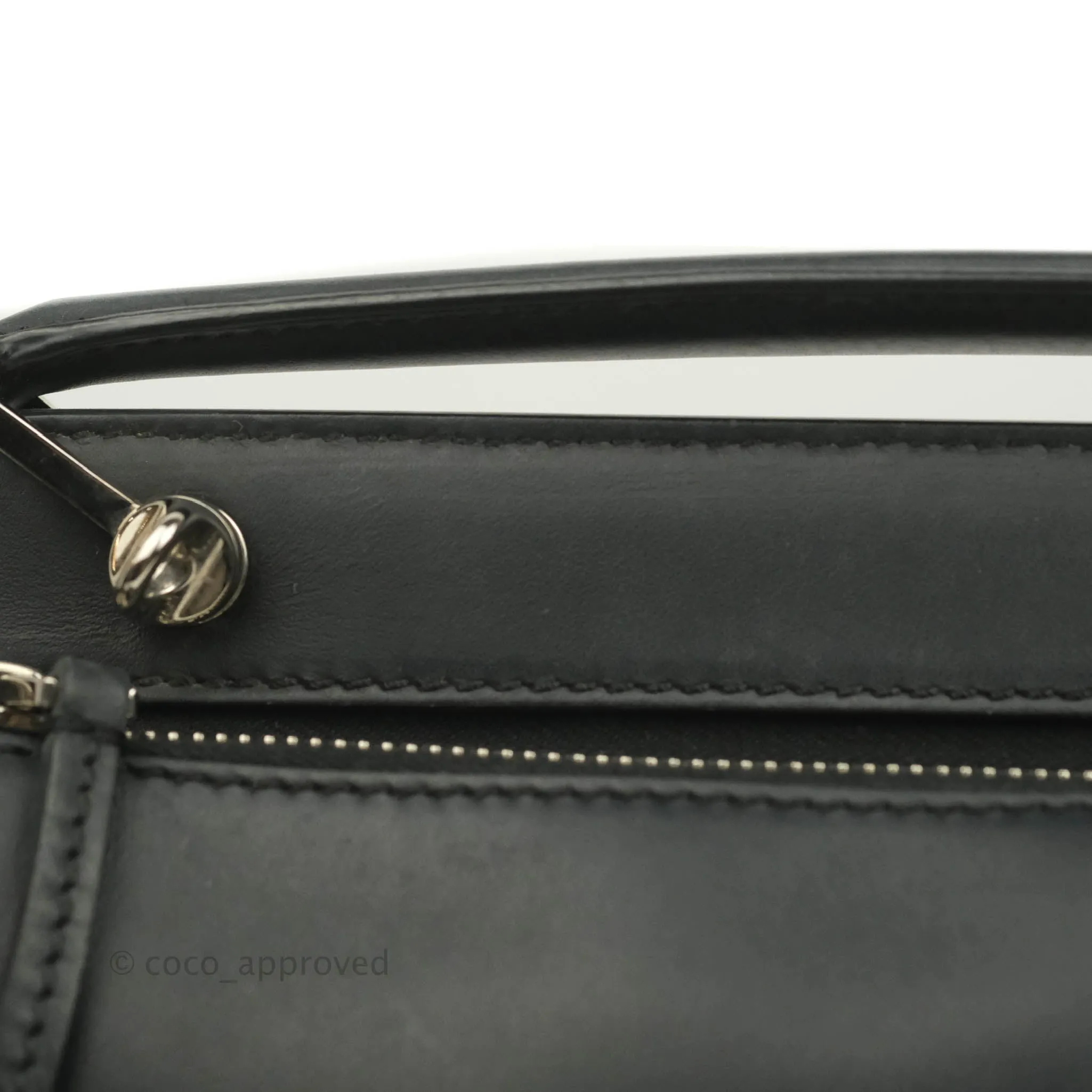 Fendi DotCom Satchel Bag Black Royal Blue Calfskin