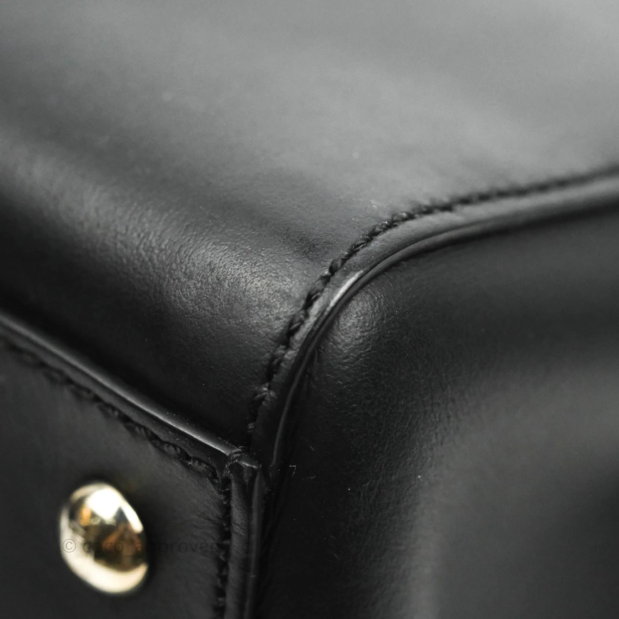 Fendi DotCom Satchel Bag Black Royal Blue Calfskin