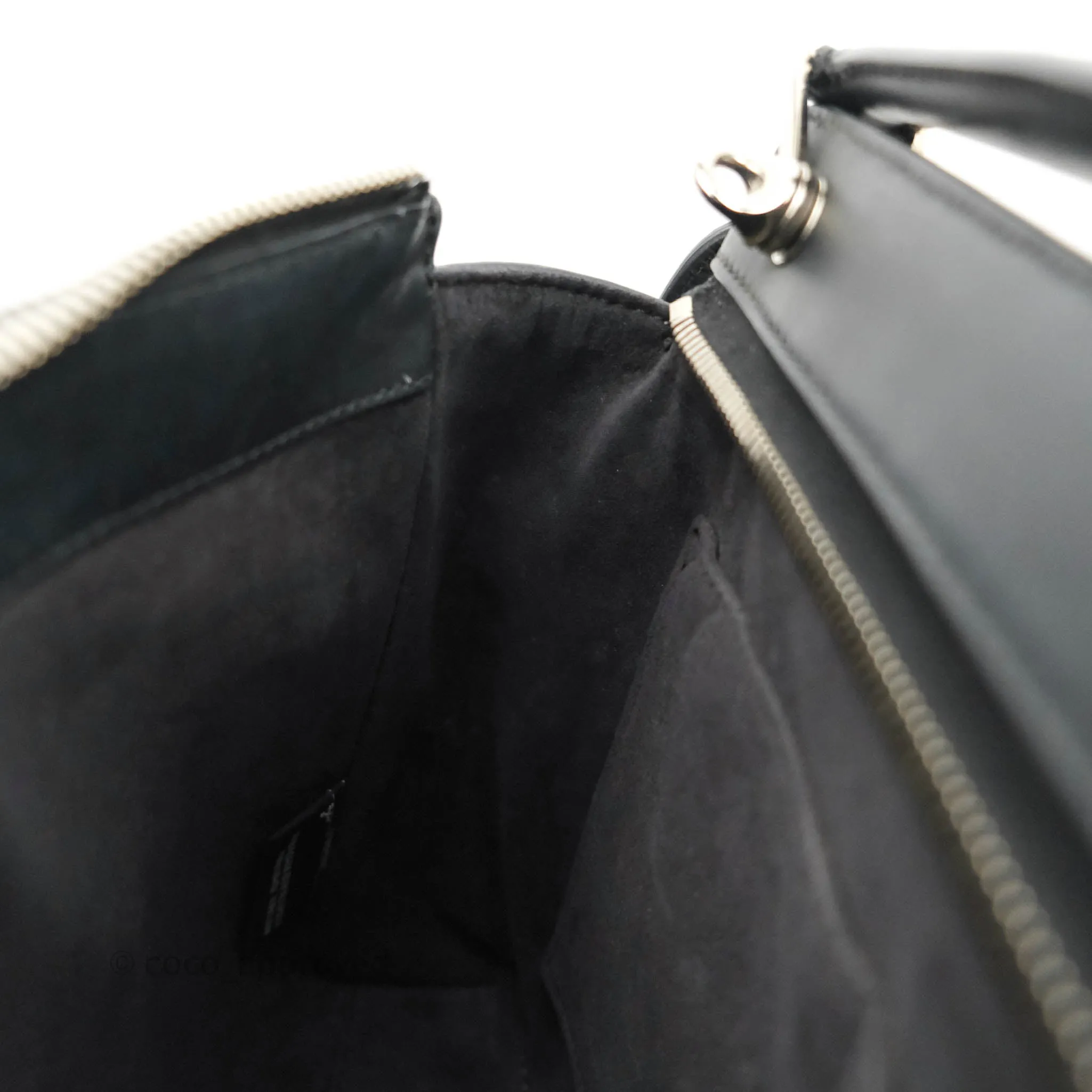 Fendi DotCom Satchel Bag Black Royal Blue Calfskin