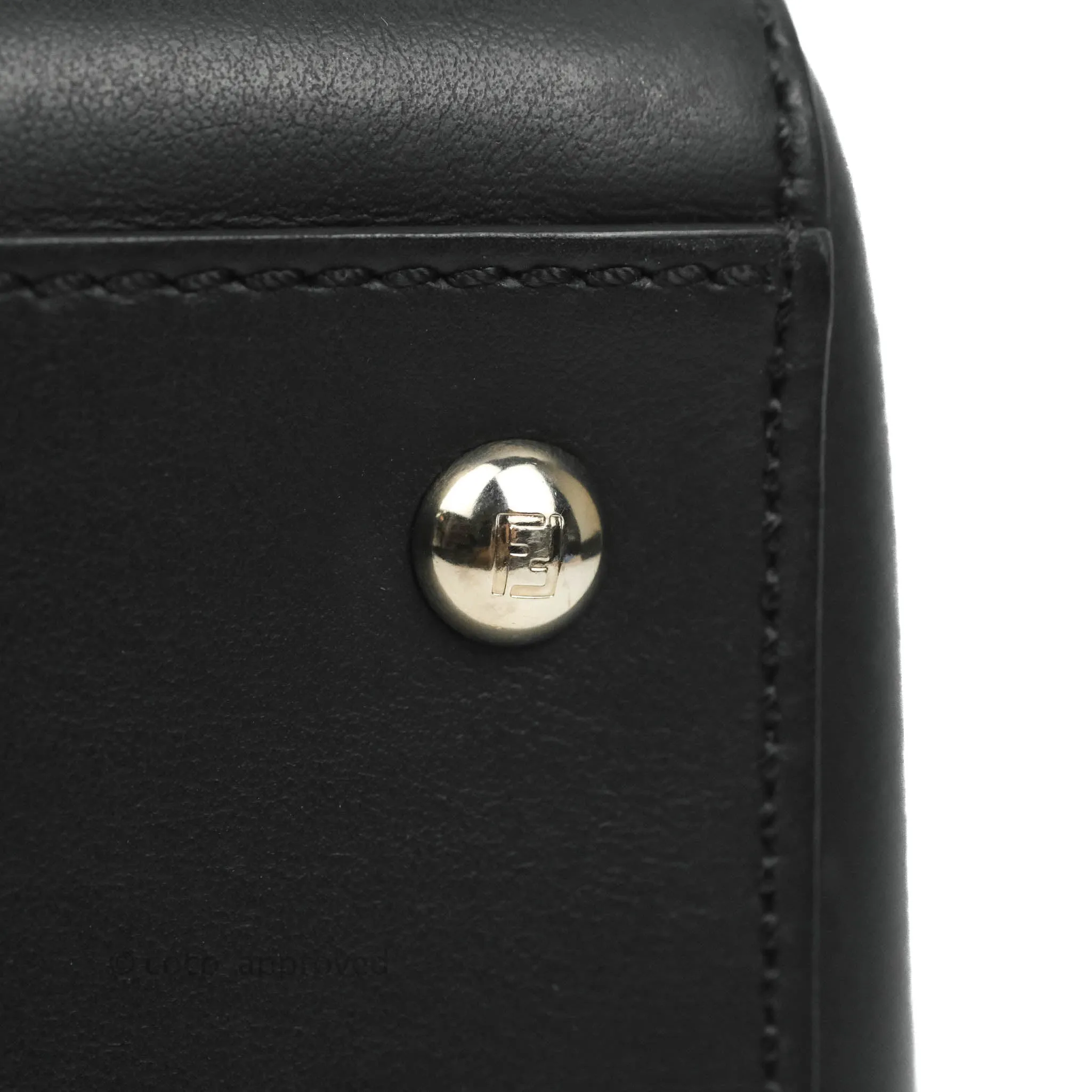 Fendi DotCom Satchel Bag Black Royal Blue Calfskin